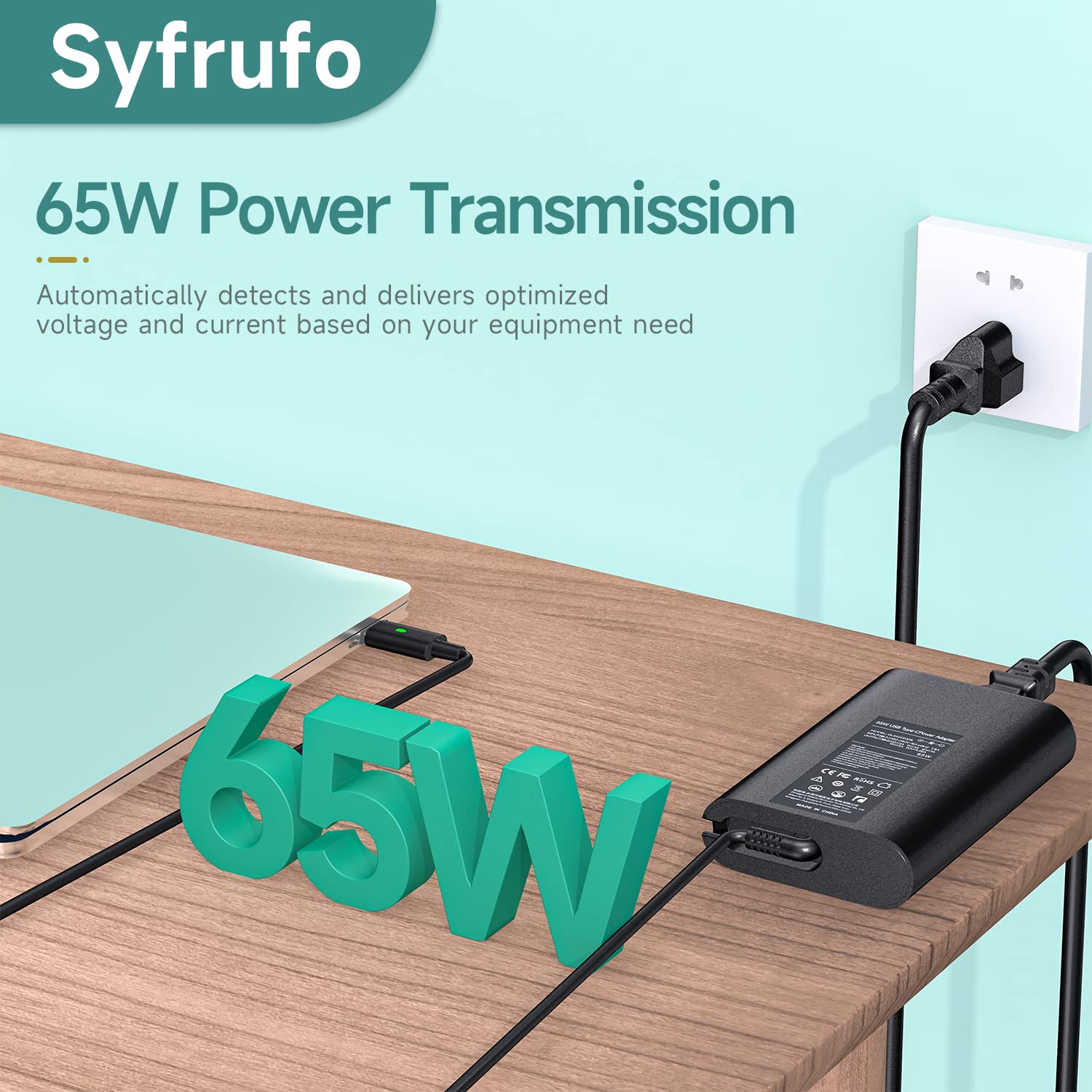 65W Usb C Laptop Charger For Dell Latitude 5420 5520 7420 5540 5440 5430 5530 7430 3540 3440 7440 7340 5320 7320, Xps 13 15 7390