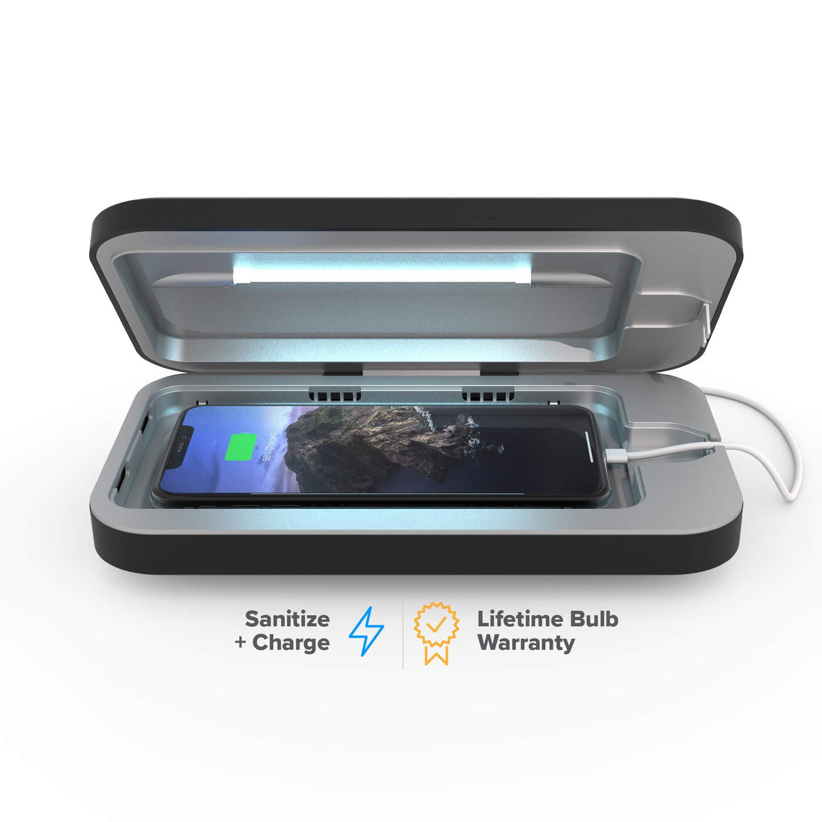 Phonesoap 3 Uv Cell Phone Sanitizer & Dual Universal Cell Phone Charger Box | Patented & Clinically Proven 360 Degree Uv C Light