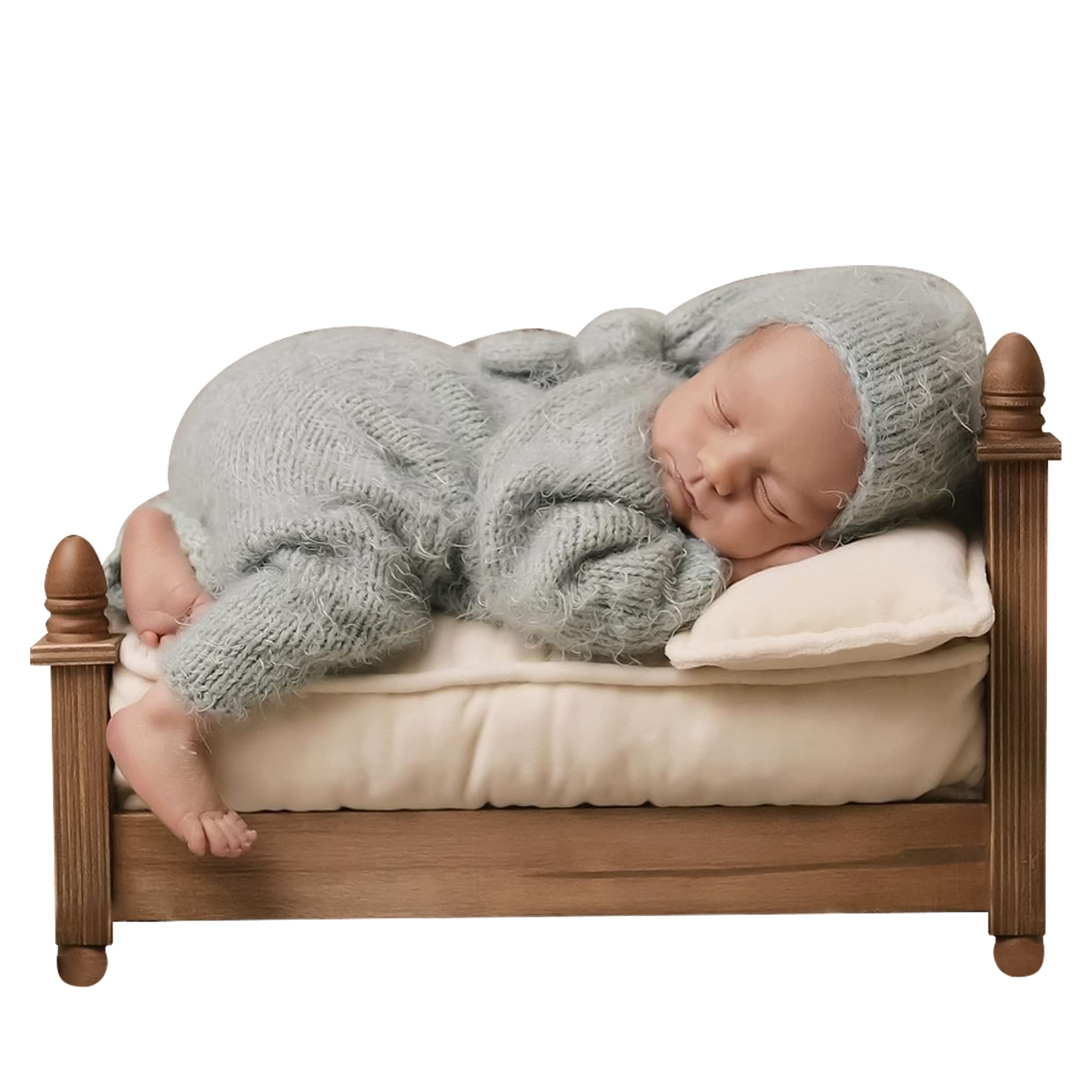 M&G House Newborn Photography Props Mattress Pillow Photography Accessories Baby Photoshoot Props Bed Mattress Bed Mat(Beige Whi