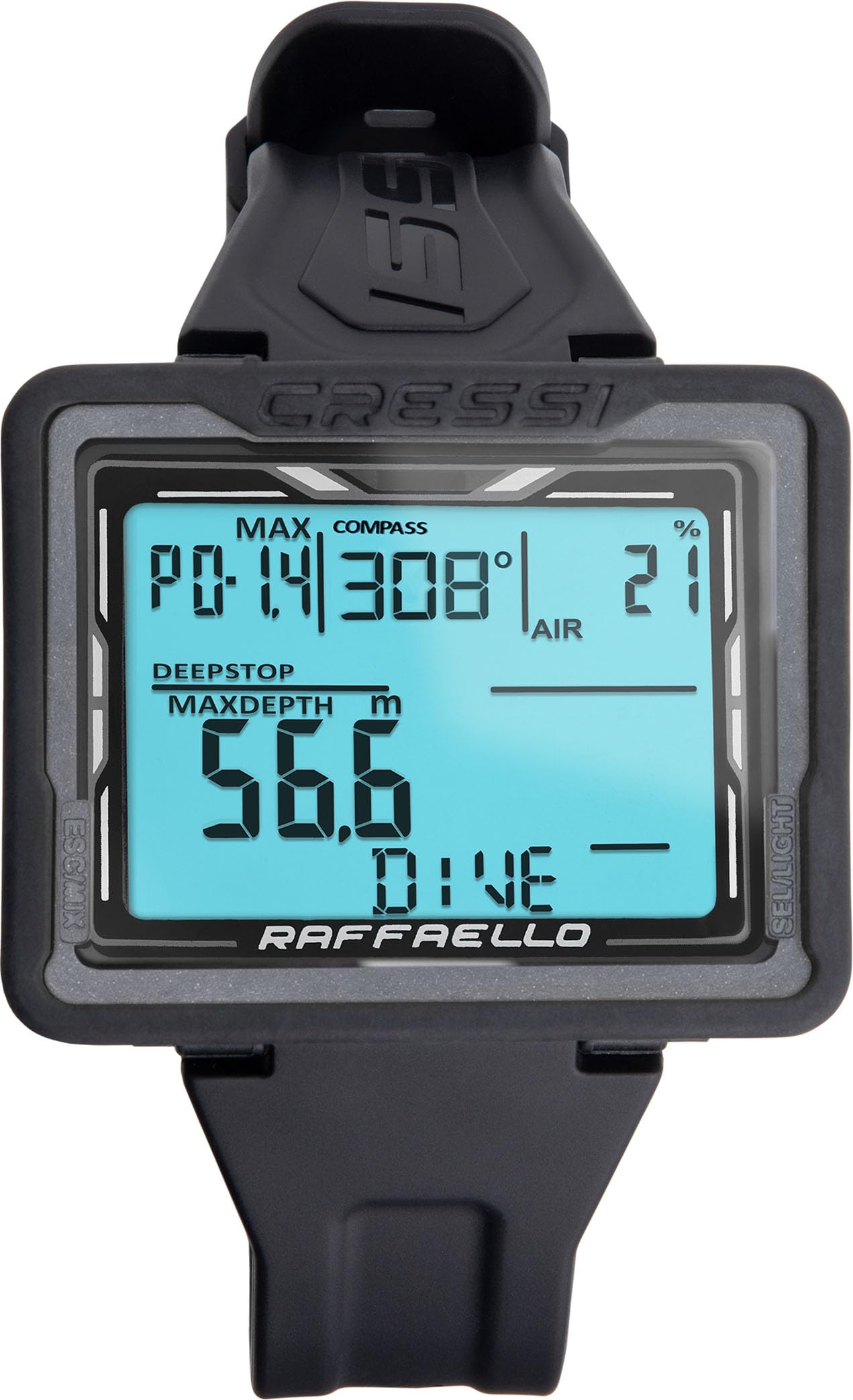 CRESSI Raffaello Wrist Computers, Black/Grey