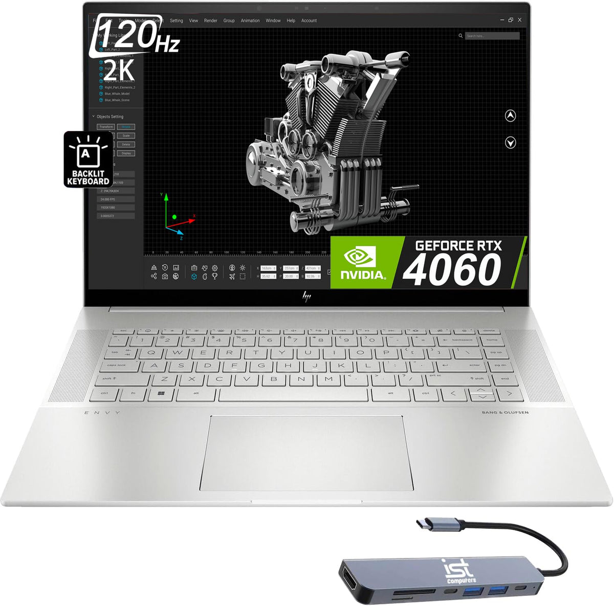 Hp Envy 16 16.0'' 120Hz 2K Touchscreen (Intel 13Th Gen I7 13700H, 64Gb Ddr5 Ram, 4Tb Ssd, Nvidia Geforce Rtx 4060 8Gb) Workstati