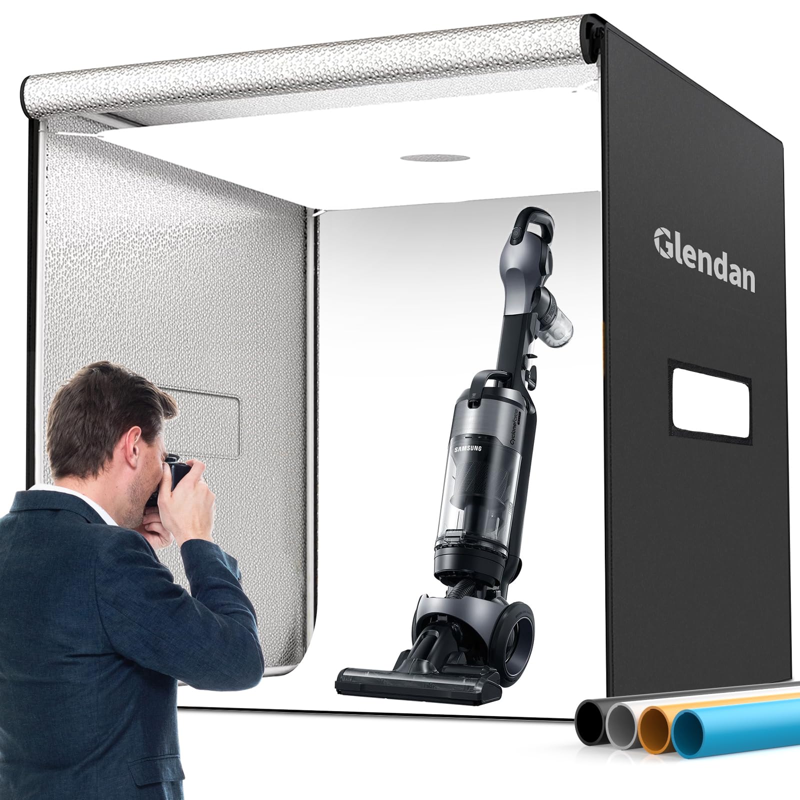 Glendan 32''X32'' Light Box Photography, Large Photo Light Box With 3 Light Panels, 792 Led Beads, Cri >95, Professional Photo B