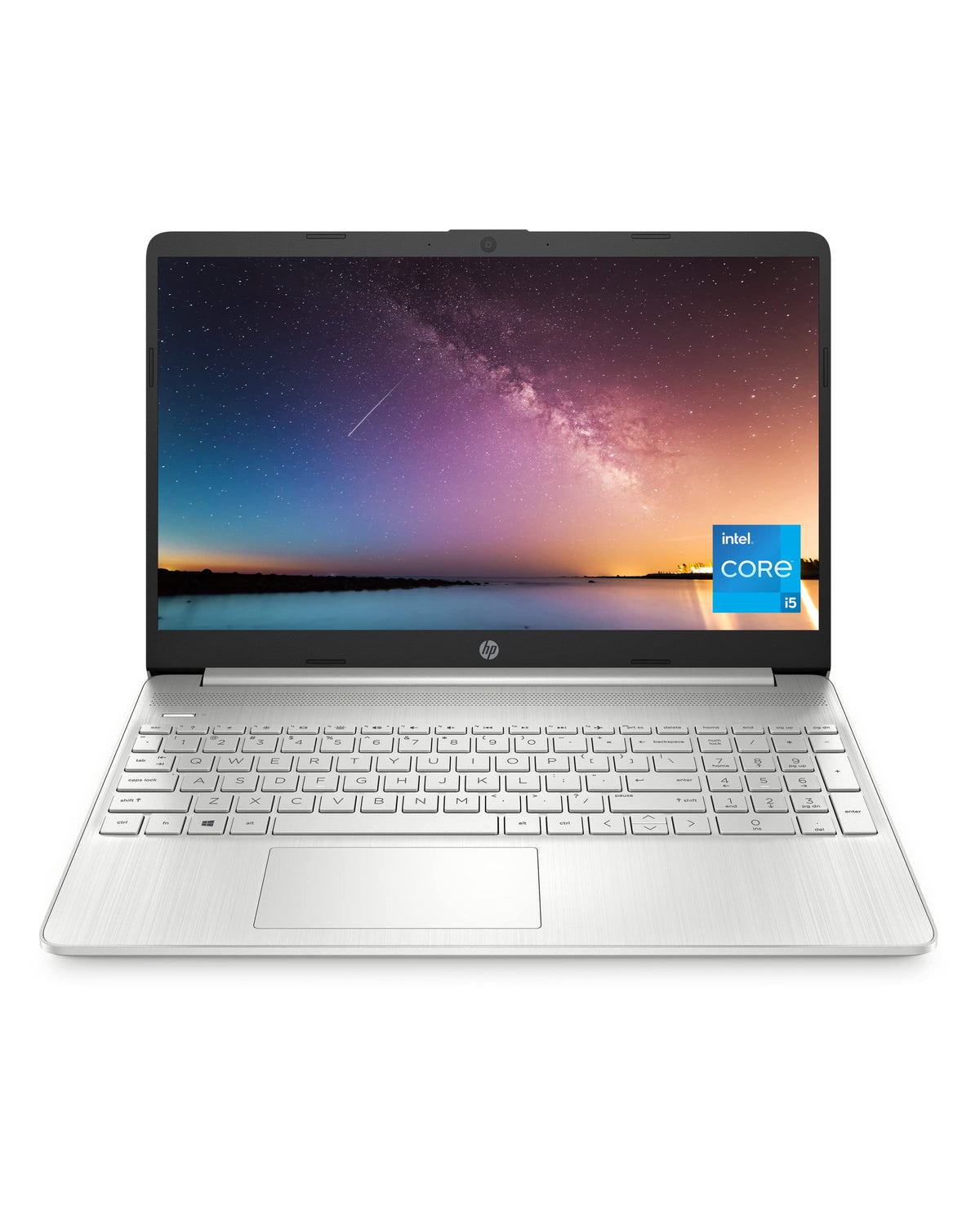 HP 15.6 Inch Laptop, Intel Iris Xe Graphics, 11th Generation Intel Core Processor, 8 GB RAM, 256 GB SSD, Windows 11 Home (15 dy2024nr, Natural silver)