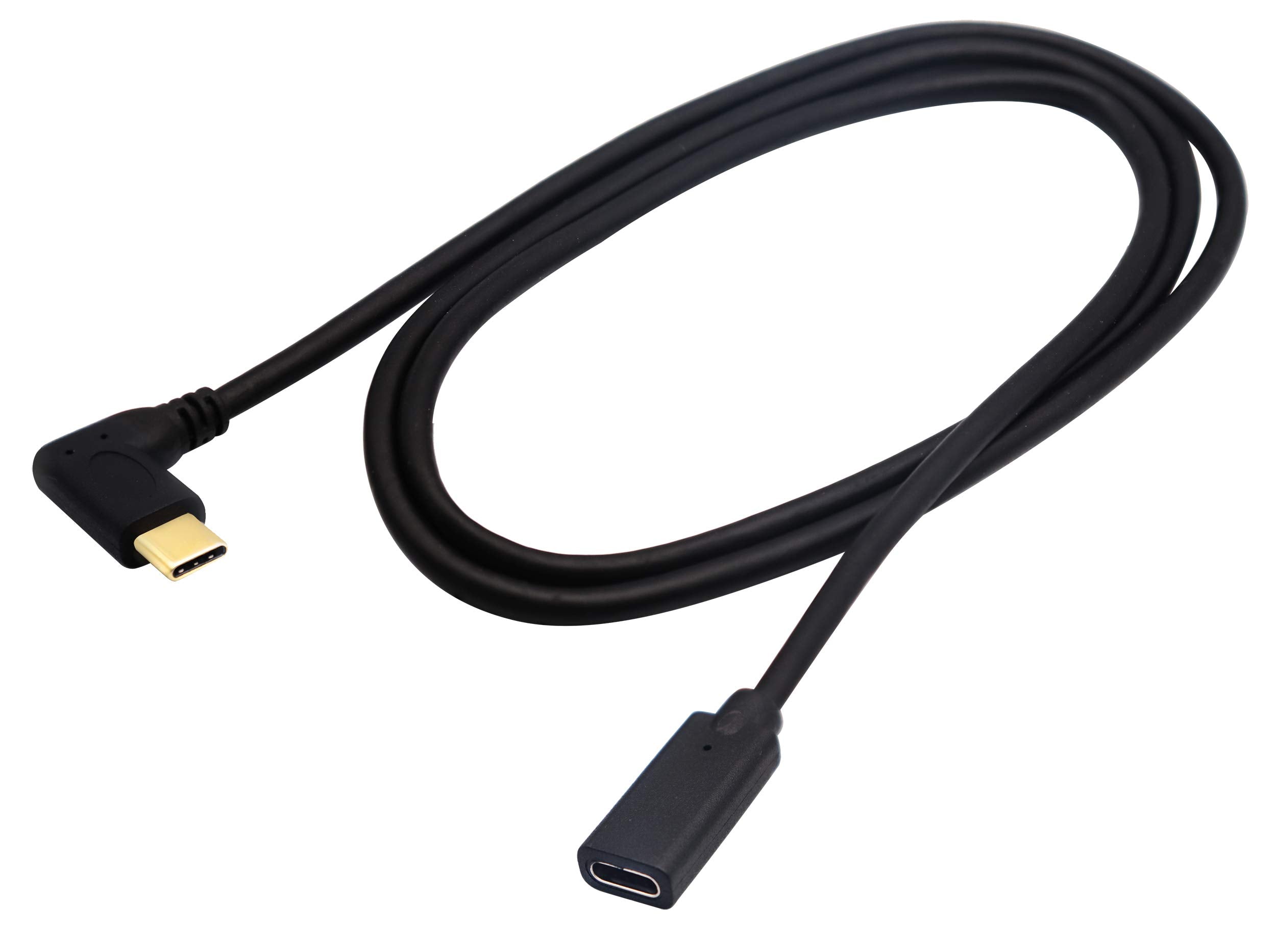 Zdycgtime 3.1 Type C Cable 90 Degree 3.1 Usb Type C Male To Female Gen 2 10Gbps Connector Extender Cable,Supports Charging, Data