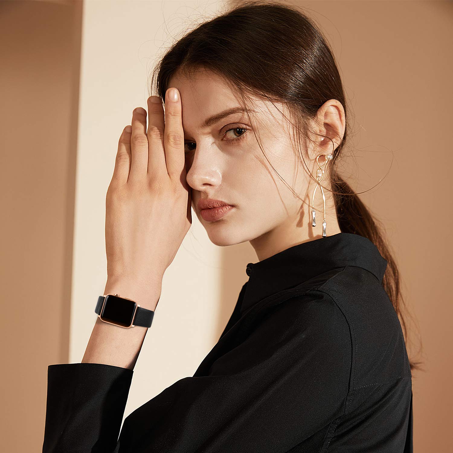 Fullmosa Leather Band Compatible With Apple Watch Band 42Mm 44Mm 45Mm 46Mm 49Mm, Genuine Leather Replacement Strap For Iwatch Ul