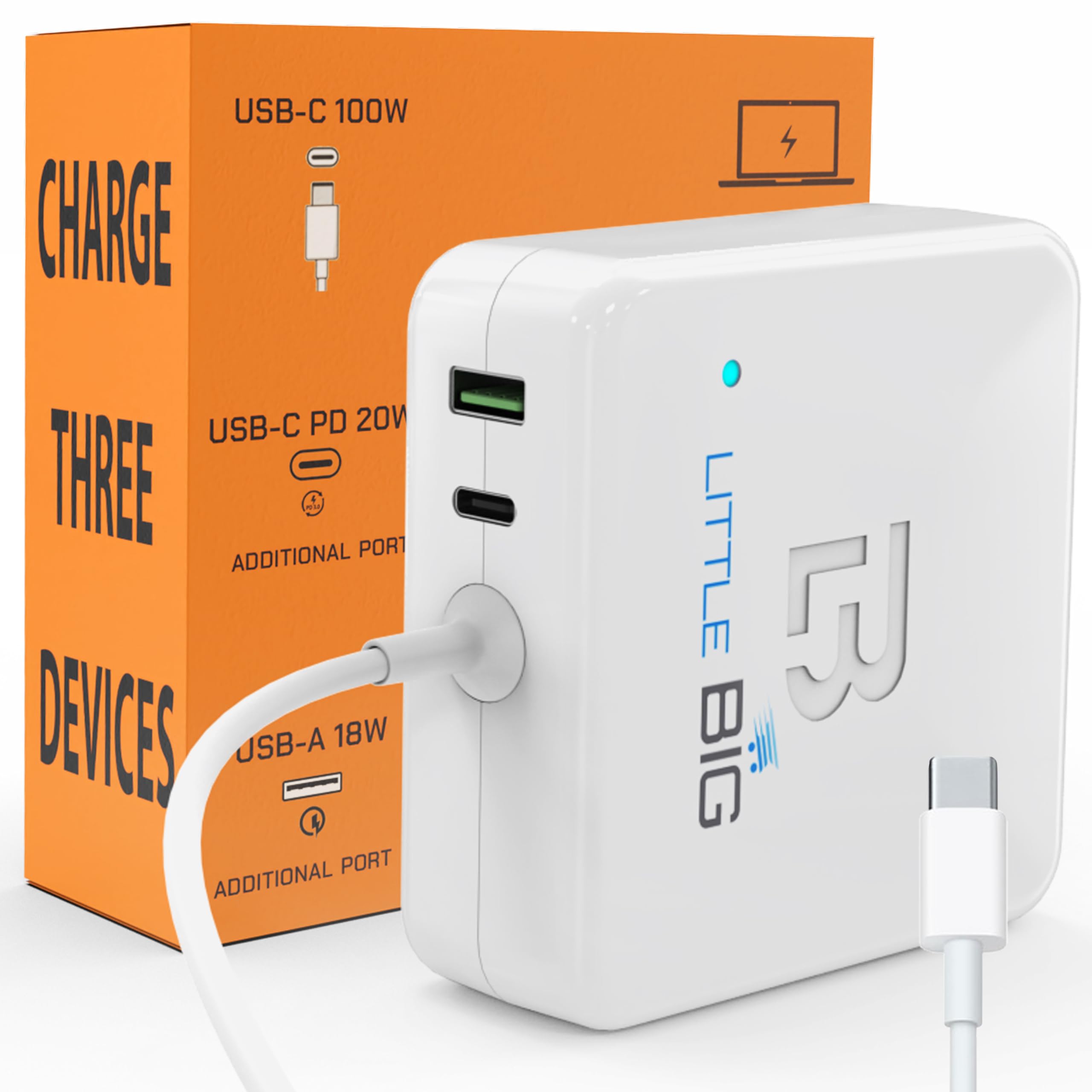 Mac Book Pro Charger   100W Usb C Fast Charger For Macbook Pro   With Additional Charging Ports (Usbc & Usb), Extra Long 131 Inc