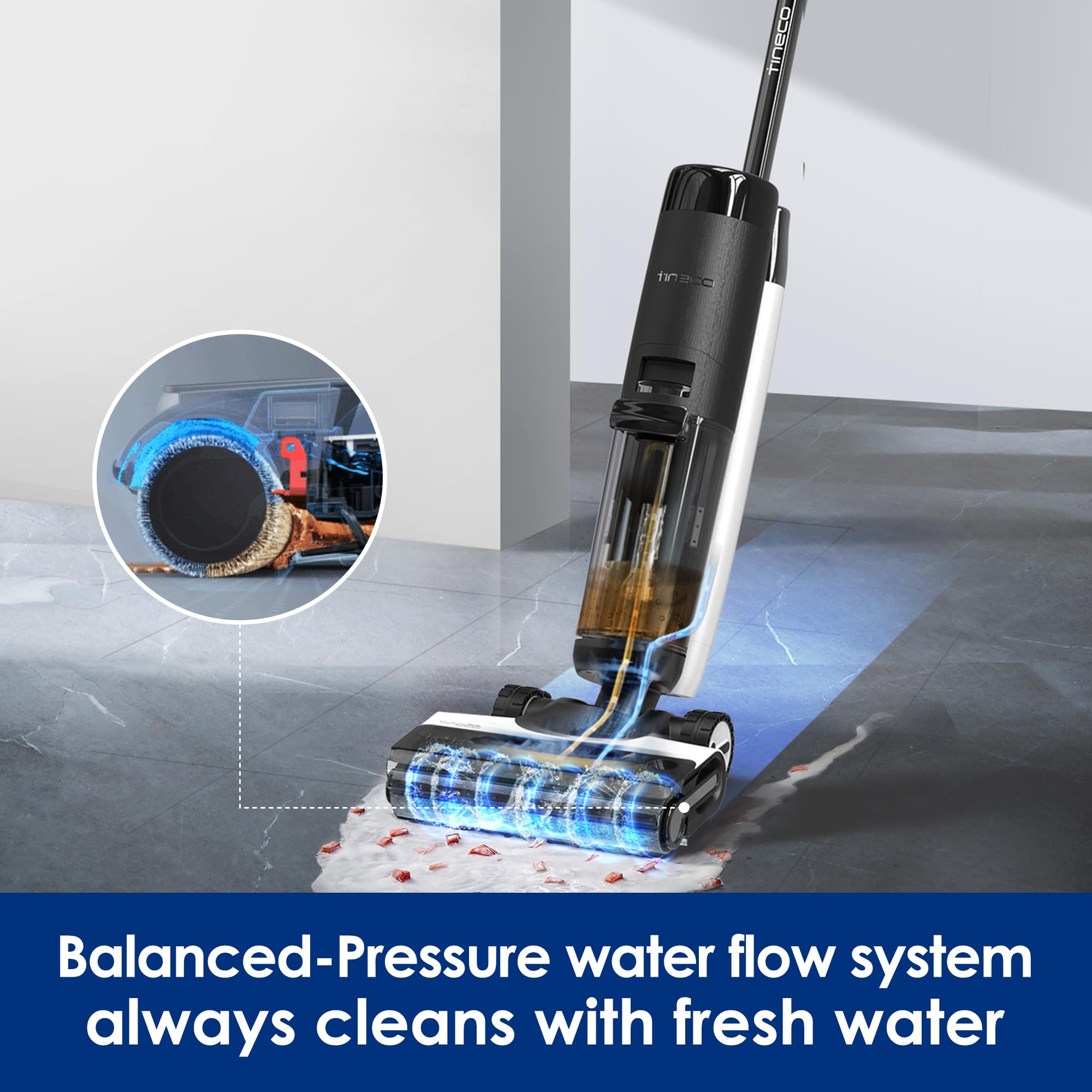 Tineco Floor One S7 Flashdry Smart Cordless Wet Dry Vacuum Cleaner, Long Runtime, Great For Sticky Messes, Self Cleaning, 158?Ho
