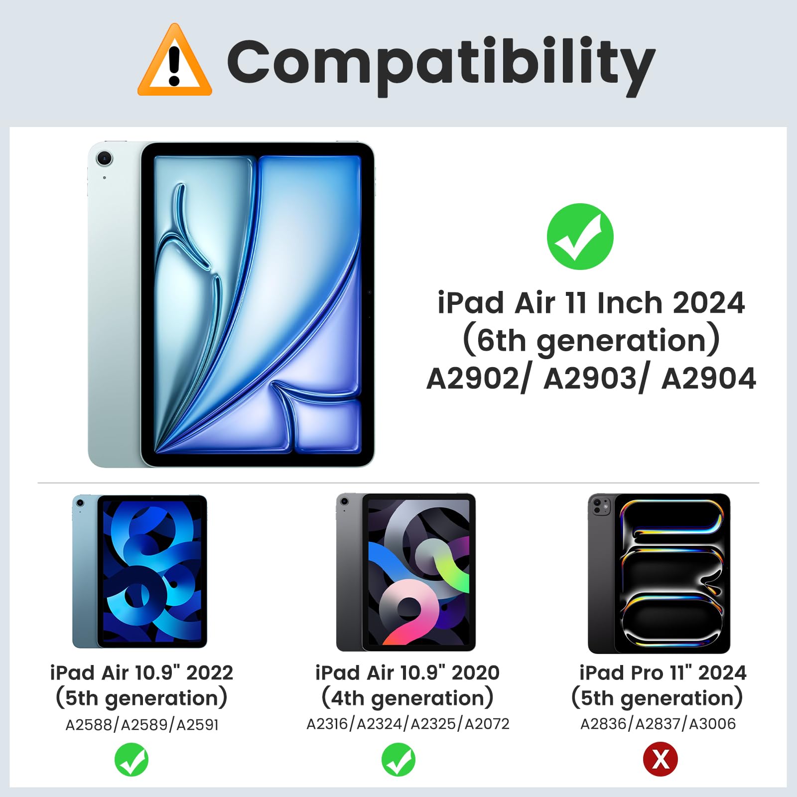 MoKo for iPad Air 11 Inch Case (M2) 2024, iPad Air 6th Generation Case/iPad Air 5th/4th Gen 2022/2020 with Pencil Holder, Smart Trifold Protective iPad Case,Hollow Logo/Auto Wake/Sleep,Midnight Green