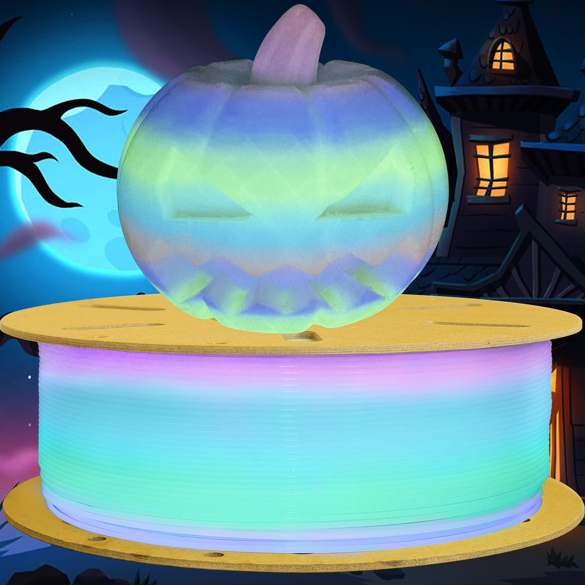 Do3D Glow In Dark Fast Color Change Rainbow Pla 3D Printing Filament, Tidy Winding 1.75Mm Pla, Widely Fit For 3D Printer; 1Kg 2.