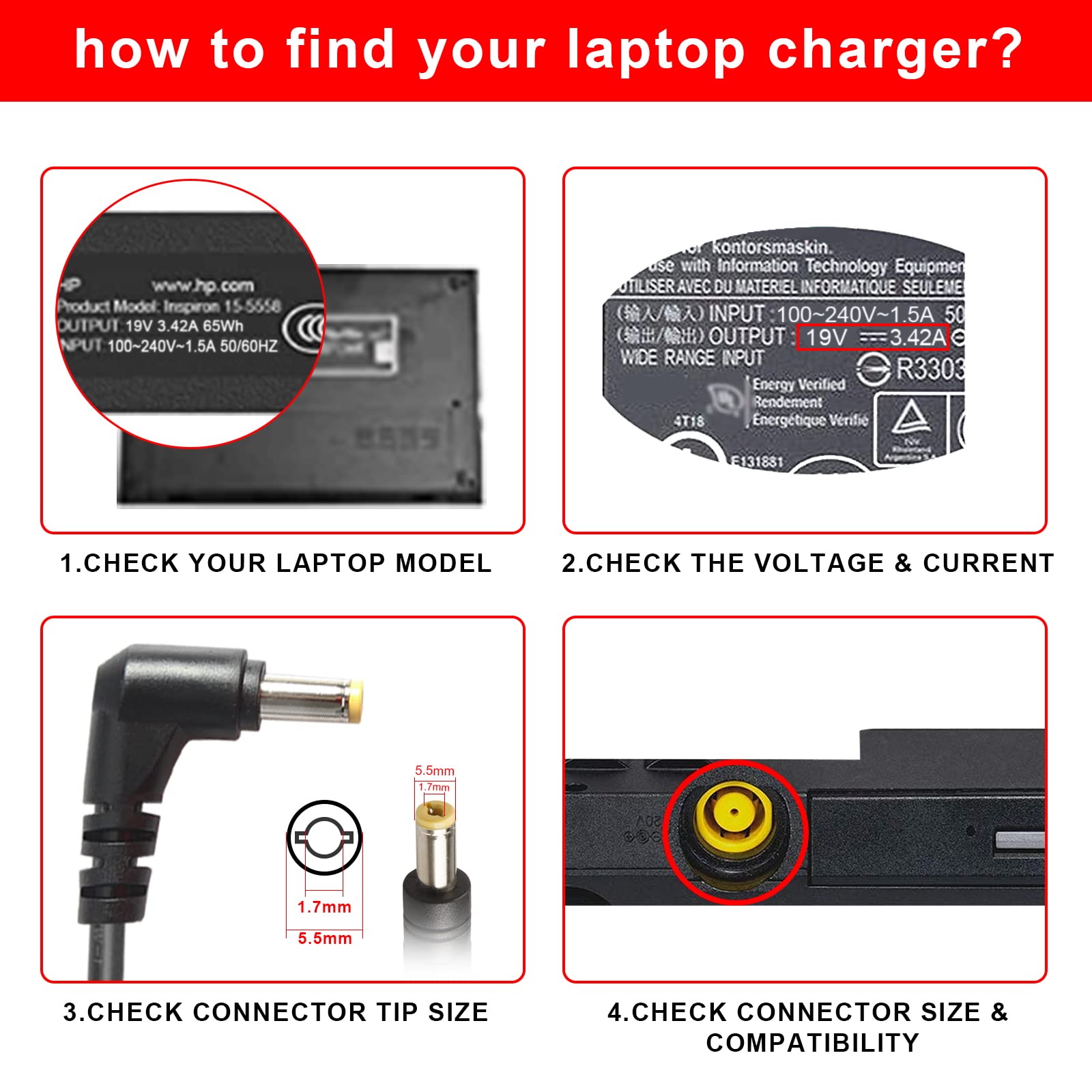 Ac Doctor Inc 19V 3.42A 65W Ac Adapter Charger For Acer Aspire 5532 5349 5750 5742 5250 5253 5733 5534 5336 5552 5560 7560 V5 V5