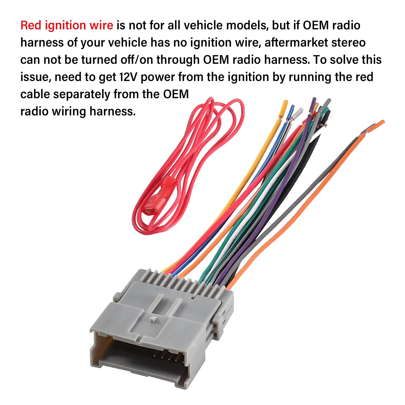 Red Wolf Compatible With Gm Chevy Gmc Buick 1998 2008 & Gm 10 Antenna Adapter Plug Aftermarket Stereo Radio Wiring Harness