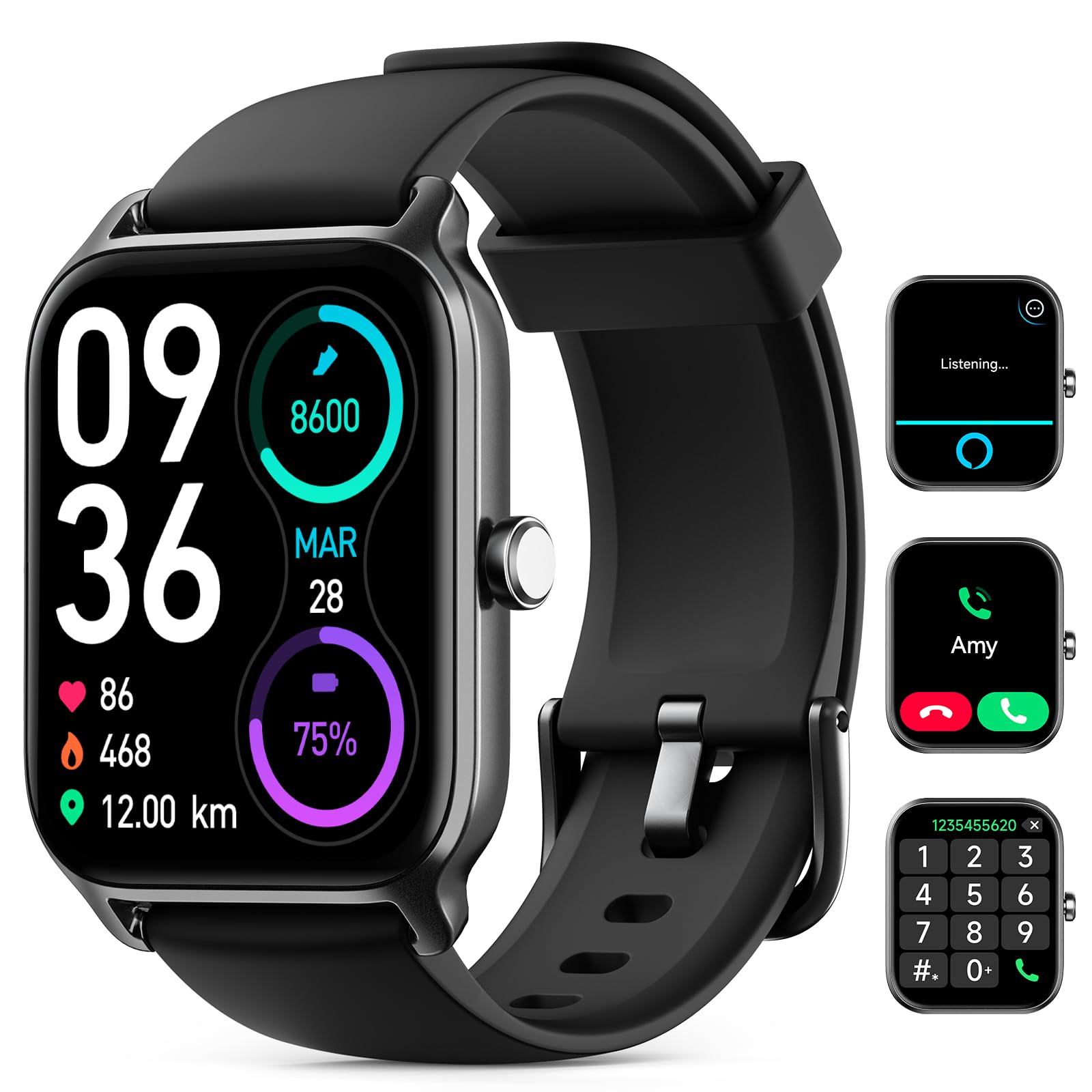 Smart Watch For Women Men, Smartwatch 1.8 ' ' Alexa Fitness Tracker Ip68 Waterproof Smart Watches For Women Compatible For Andro