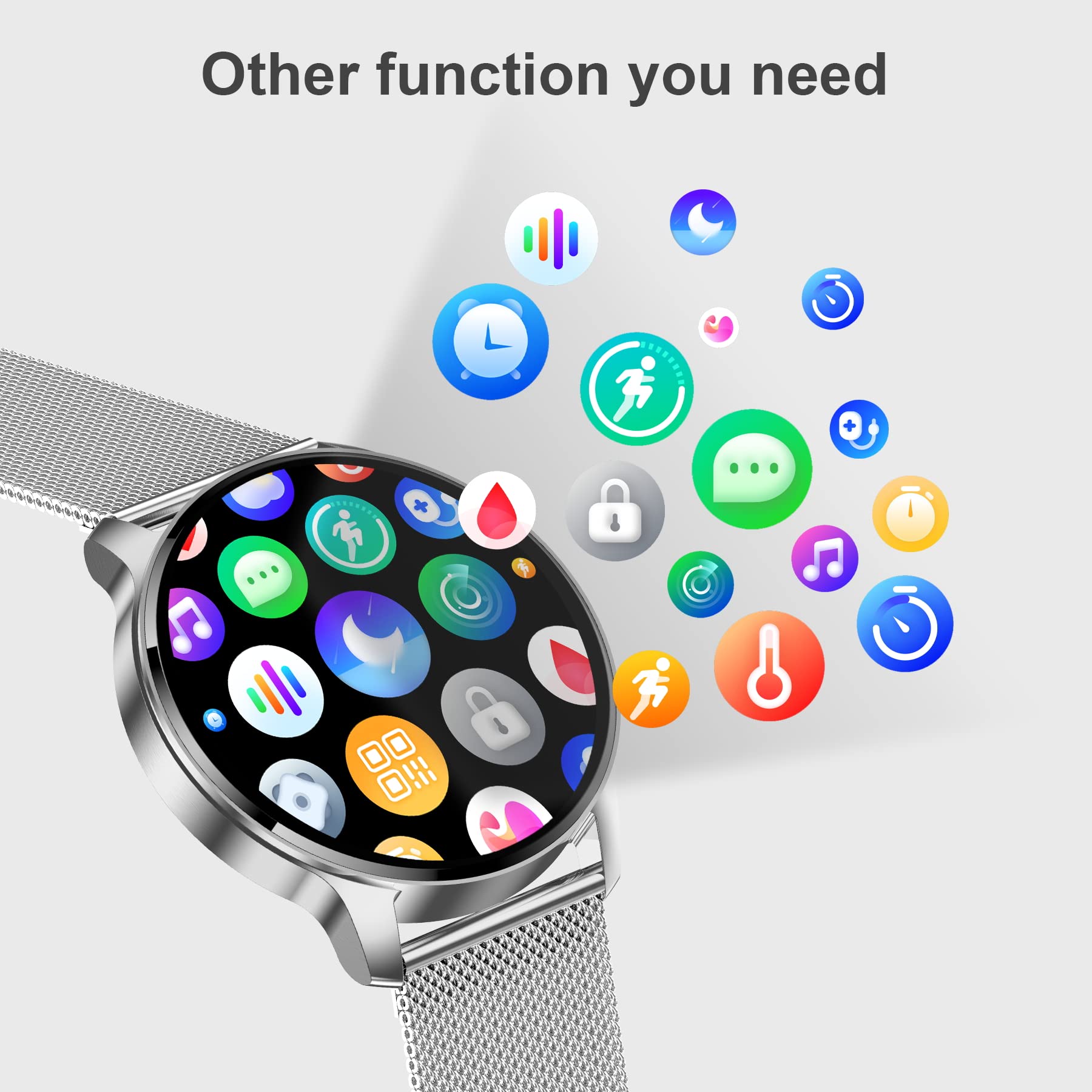 Lefitus Smart Watch For Men Women, Bluetooth Smartwatch Make/Receive Calls, 1.32 '' Touch Screen Waterproof Women Fitness Watch