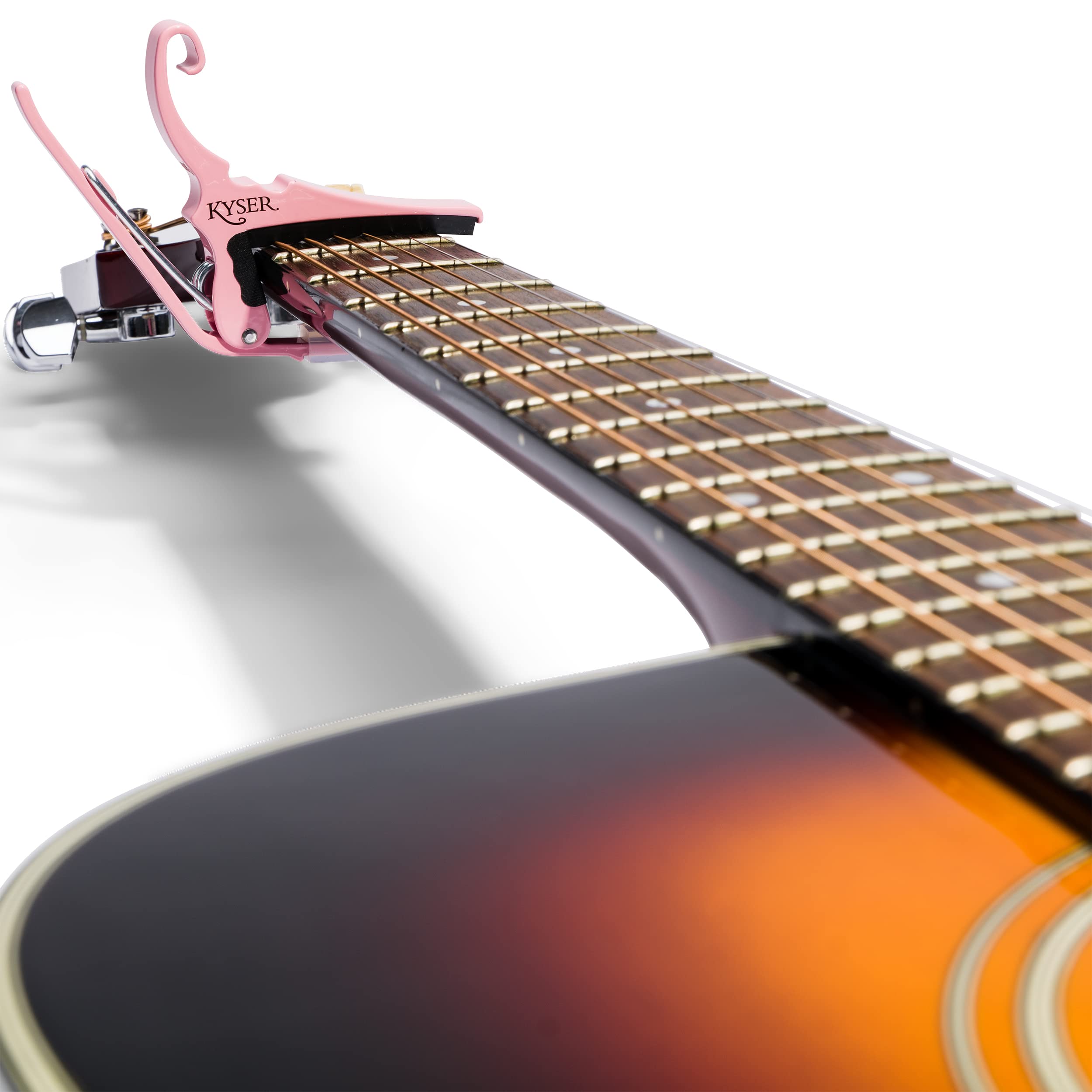 Kyser Quick Change Guitar Capo For 6 String Acoustic Guitars, Pink, Kg6Ka