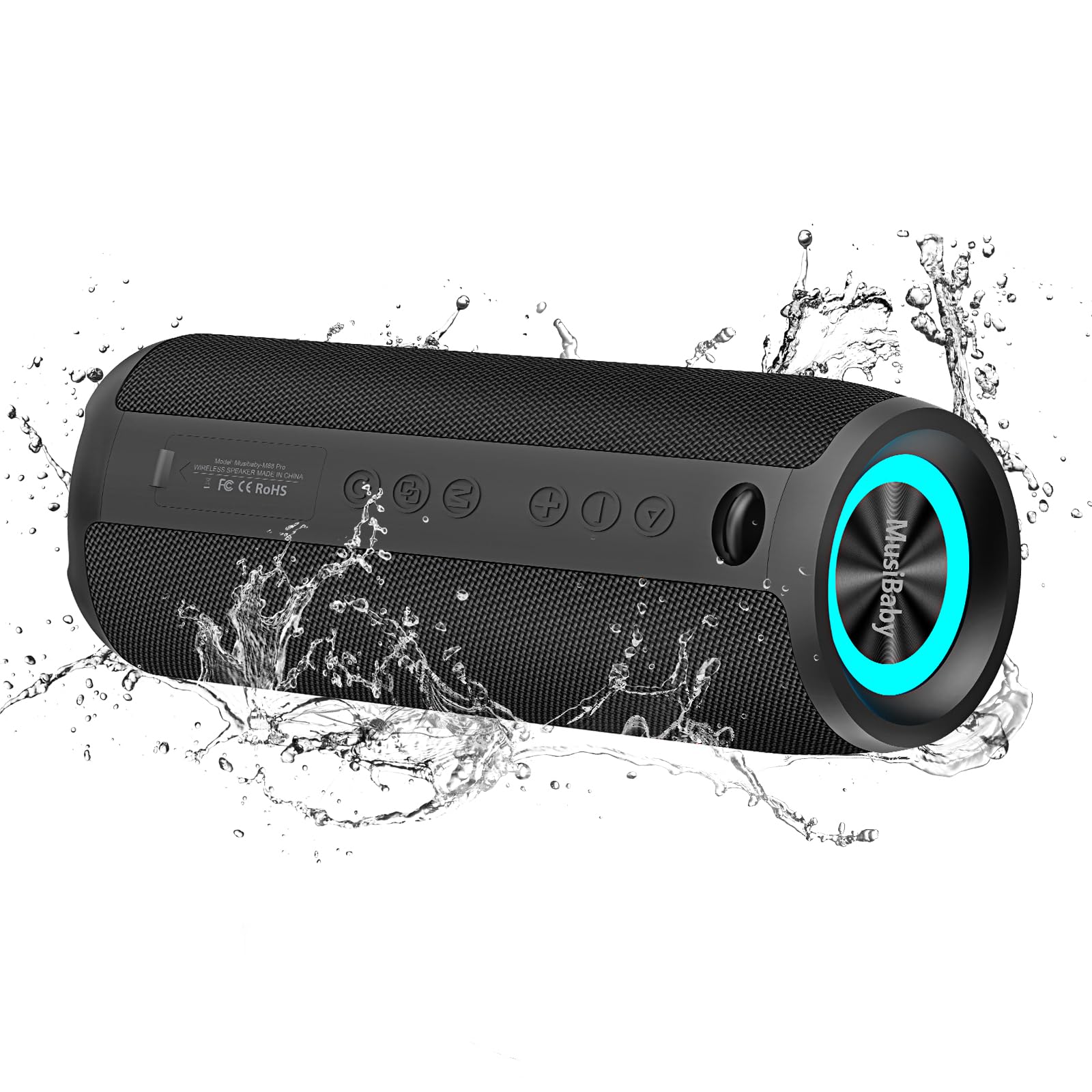 Bluetooth Speaker,Musibaby M88 Pro Speaker,Speakers Bluetooth Wireless,Sound Quality Enhancement, Bluetooth 5.2,Loud Stereo Sound,Booming Bass,40H Playtime For Home& Outdoor Party,Beach,Gitfs