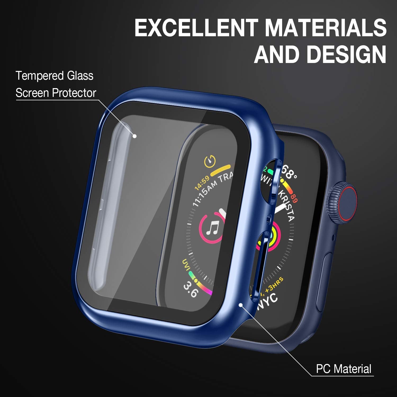 Case Compatible With Apple Watch Series 9 Series 8 Series 7 41Mm With Built-In Tempered Glass Screen Protector, All-Around Ultra