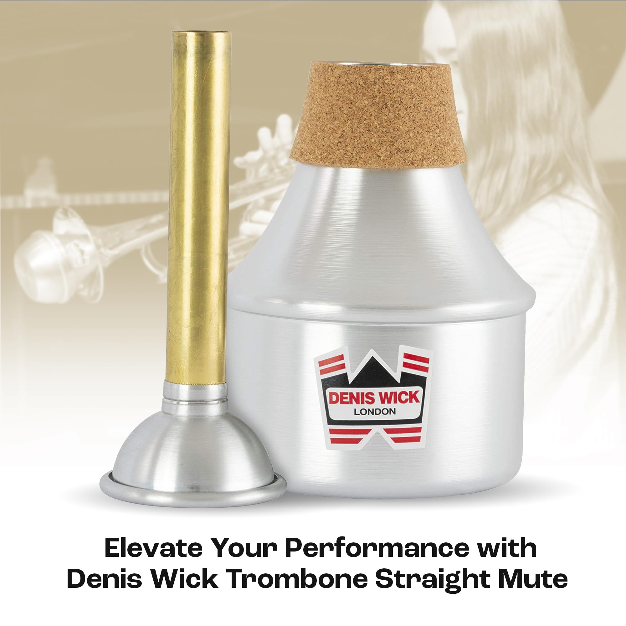 Denis Wick Extending Tube Mute For Trumpet | Aluminum Trumpet Mute | Tube Mute For Brass Instrument | Metal Mute For Low Tone Re