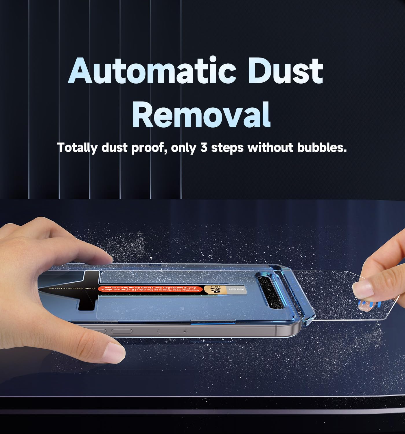 Magic John 2 Pack For Iphone 16 Pro 6.3 Inch Tempered Glass Screen Protector, Hd Clear, Bubble Free, Easy Installation, Auto Dus