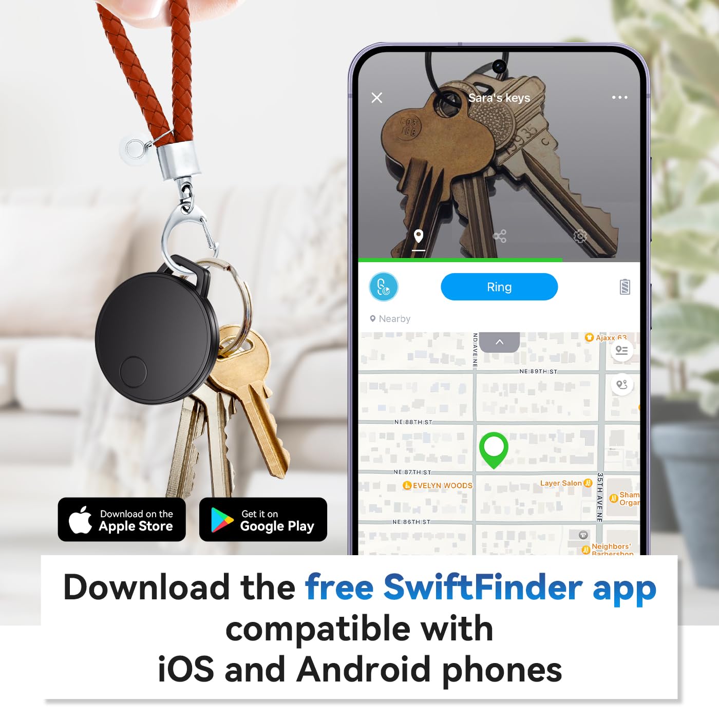 Vega Lyfe St21 4 Pack, Bluetooth Tracker, Keys Finder And Item Locator For Keys, Bags, And More; Phone Finder, Ios And Android C