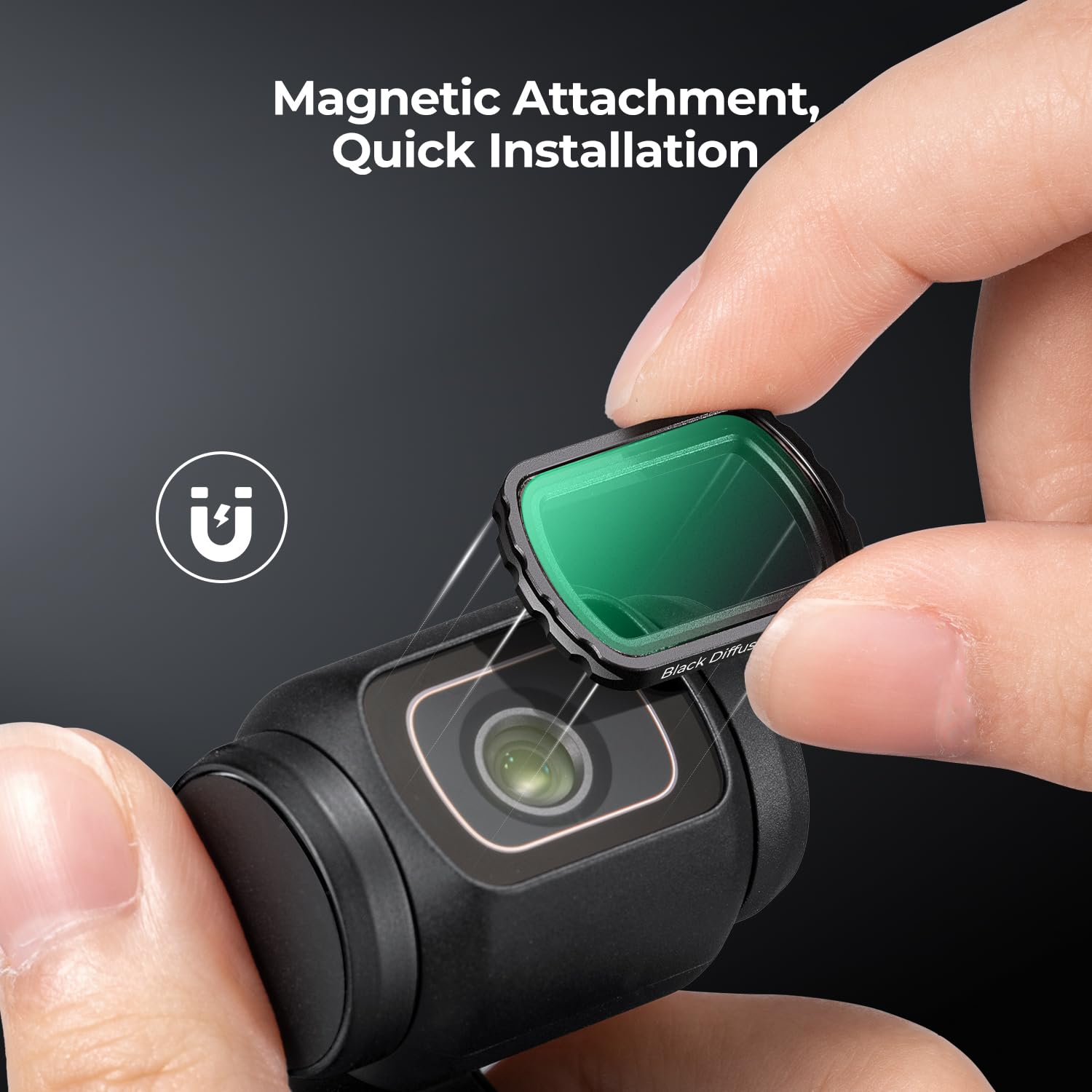 K&F Concept Magnetic Black Diffusion 1/4 Filter For Dji Osmo Pocket 3, Creative Mist Cinematic Effect Filters For Osmo Pocket 3