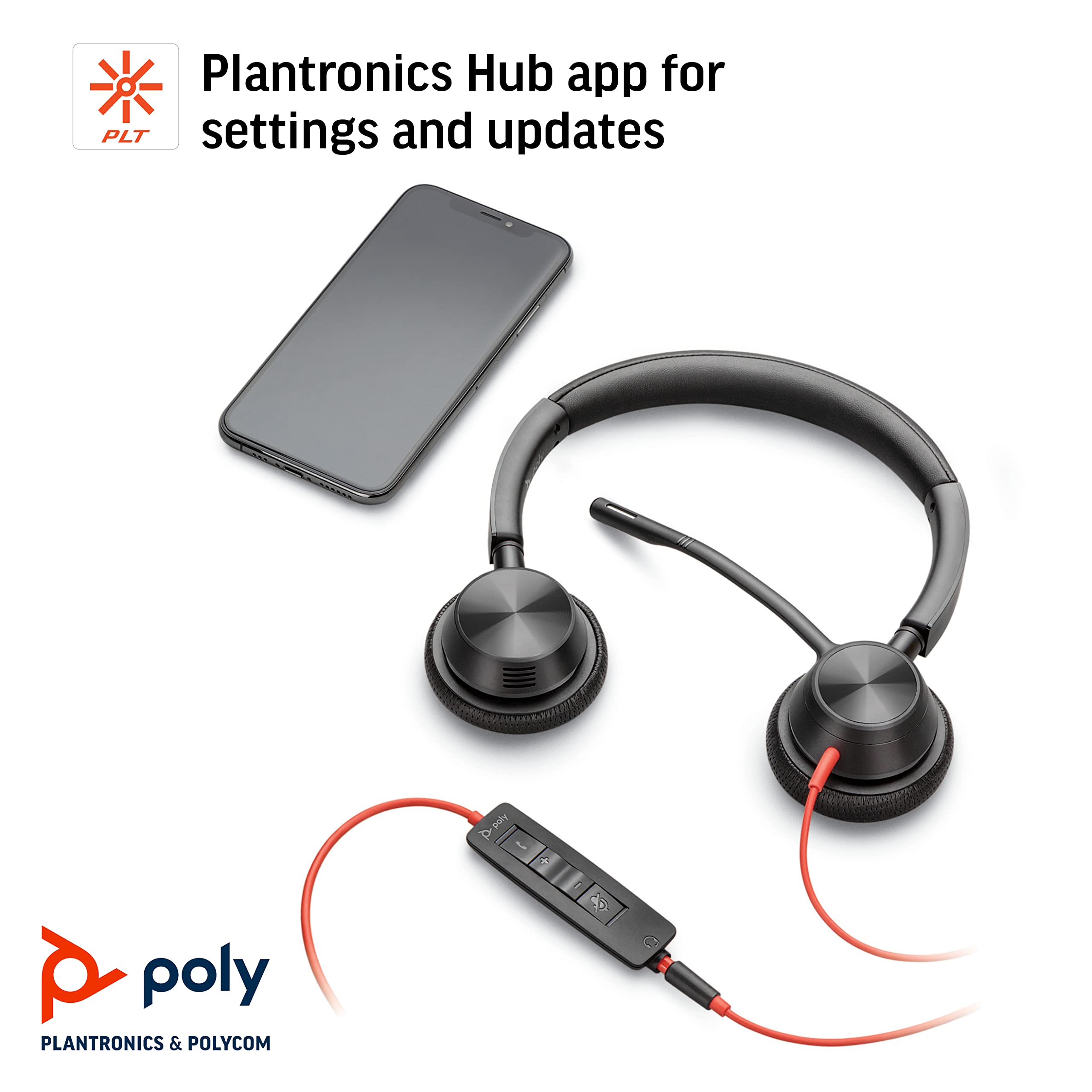 Plantronics - Blackwire 3325 - Wired, Dual-Ear (Stereo) Headset With Boom Mic - Usb-A/3.5Mm To Connect To Your Pc And/Or Mac - W