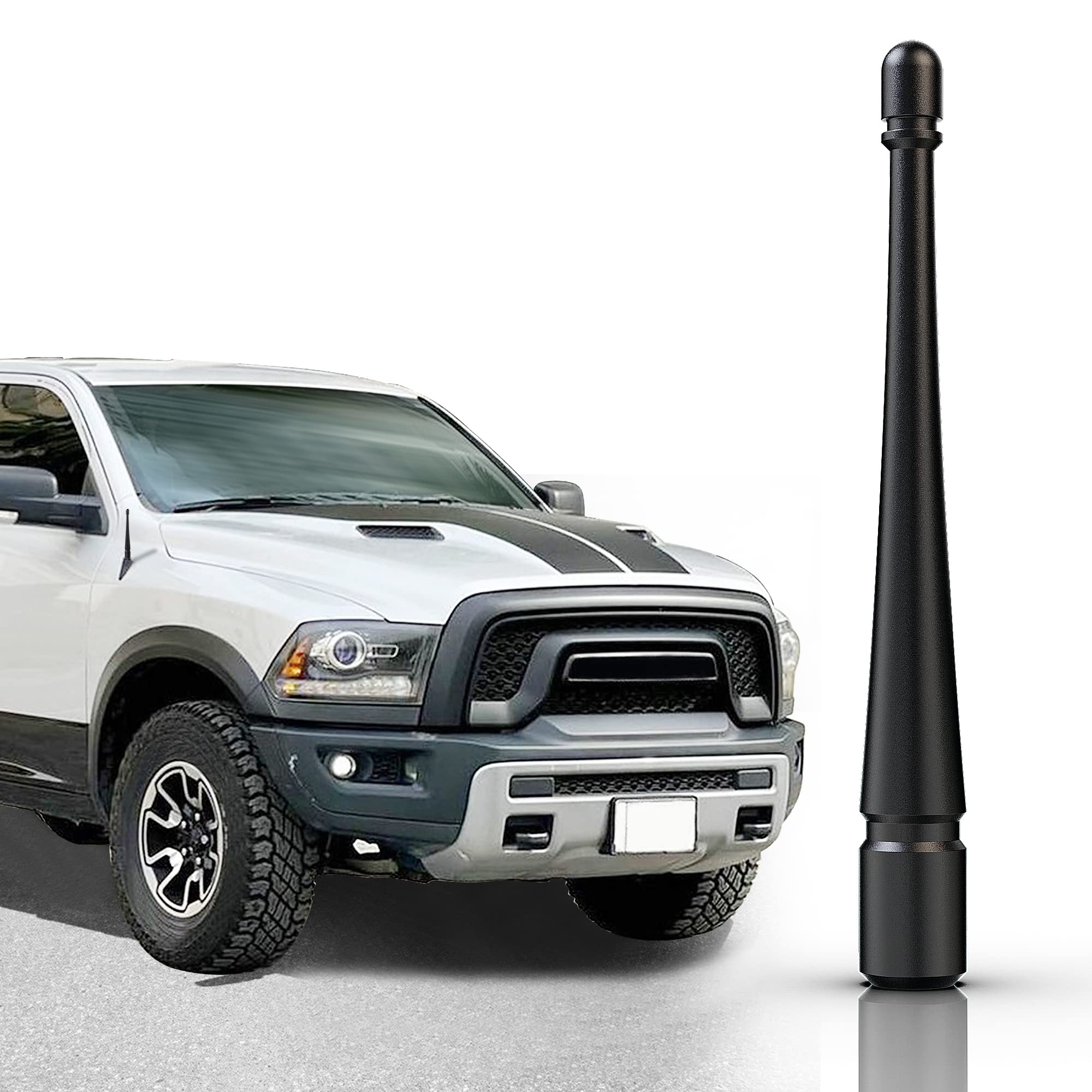 Aftid   4 Inch Aluminum Short Antenna Compatible With Dodge Ram Trucks 1500 | 2500 | 3500 | 1994 2024