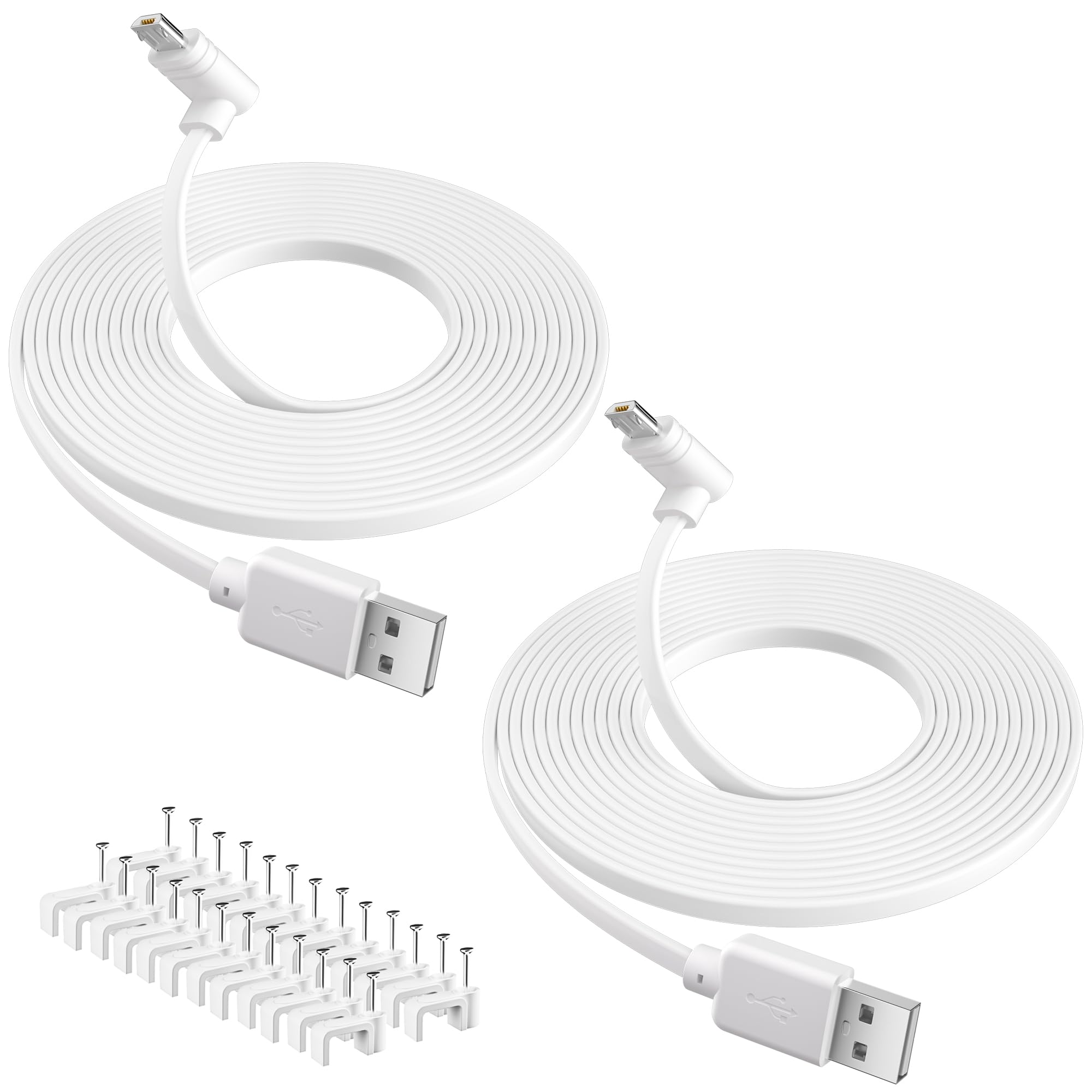 Camera Power Cable 12FT (2Pack), Compatible with Wyze Cam Pan V3, Arlo Essential, Blink Outdoor (3rd Gen), 90 Degree LShape Mi