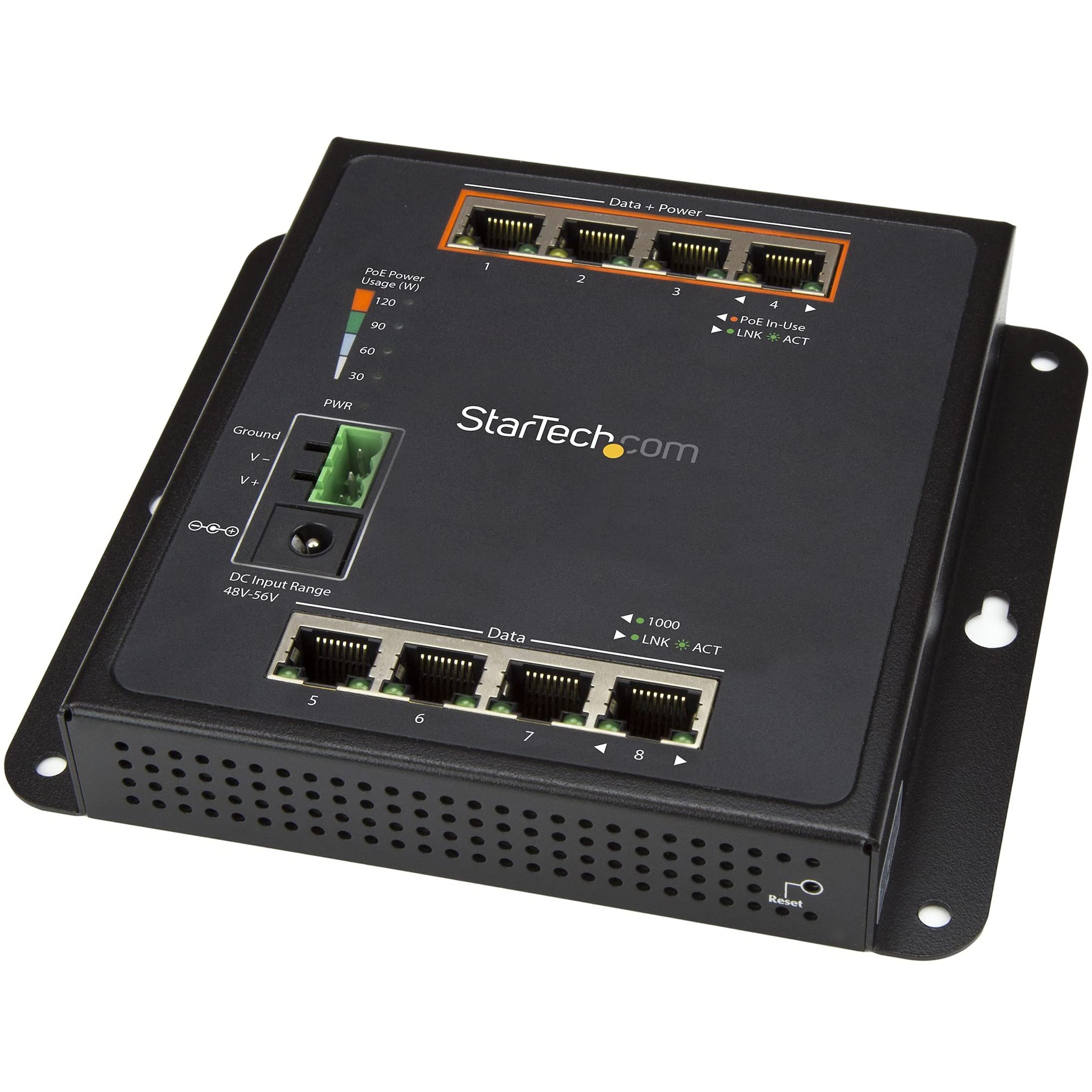 Startech.Com Industrial 8 Port Gigabit Poe Switch   4 X Poe+ 30W   Power Over Ethernet   Hardened Gbe Layer/L2 Managed Switch