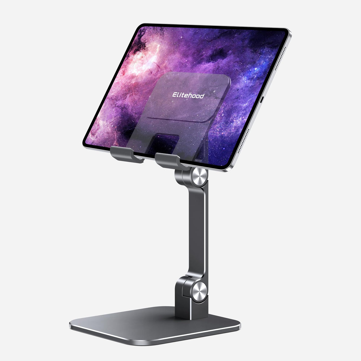 Elitehood Aluminum Ipad Stand, Adjustable Ipad Stand Holder For Desk, Desktop Tablet Stand Dock For Ipad Pro 12.9 11, Ipad Air Mini 4 5 And More 4 13 Inches Tablets, Gray