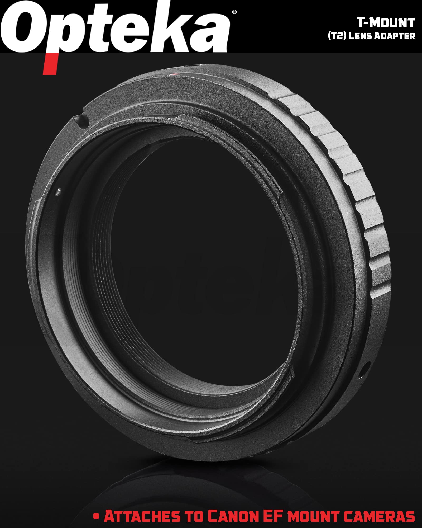 Opteka T-Mount (T2) Adapter Compatible With Canon Ef Eos 80D, 77D, 70D, 60D, 60Da, 50D, 7D, 6D, 5D, 5Ds, T7I, T7S, T6S, T6I, T6,
