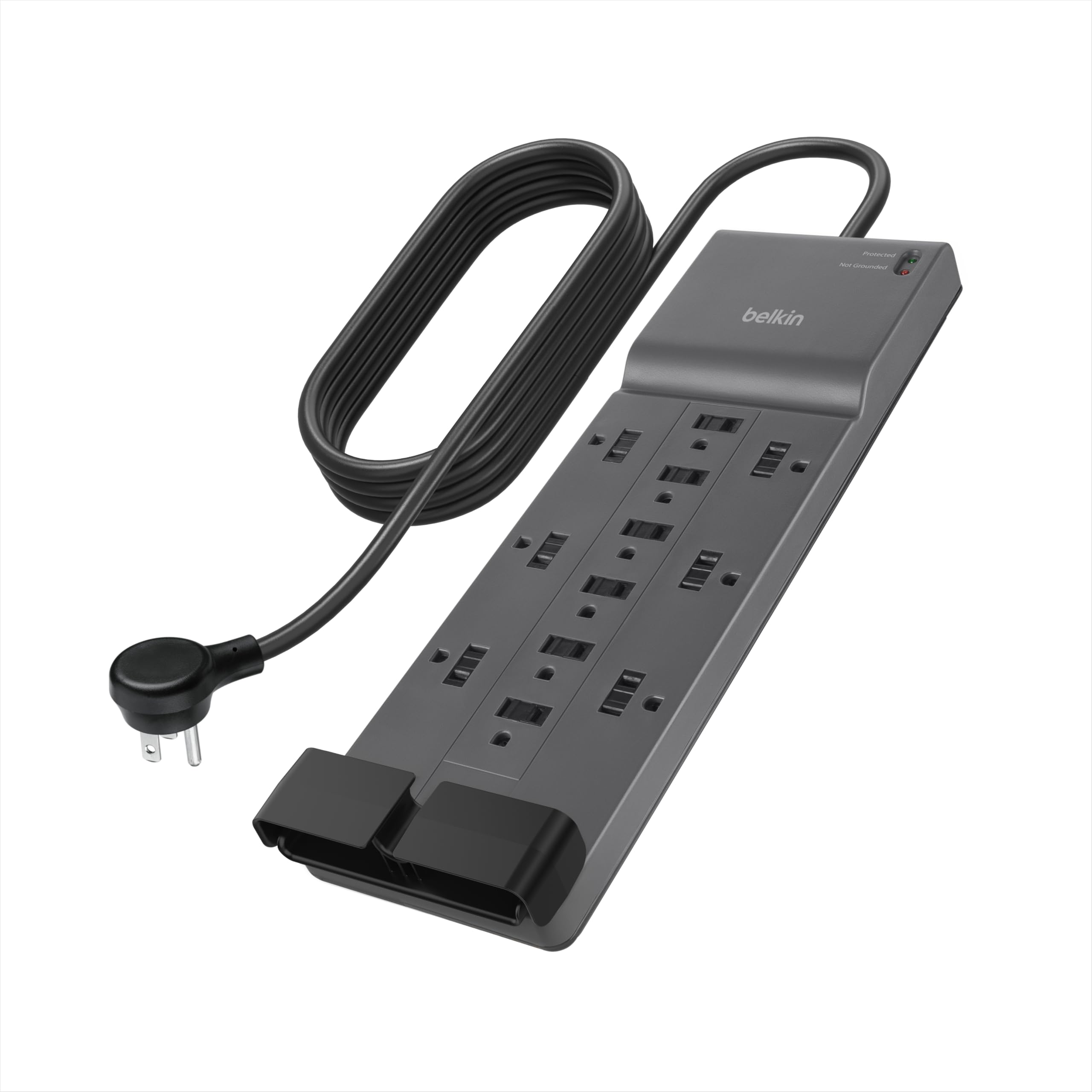 Belkin 12 Outlet Home And Office Series Surge Protector, 8Ft Cord, Gray