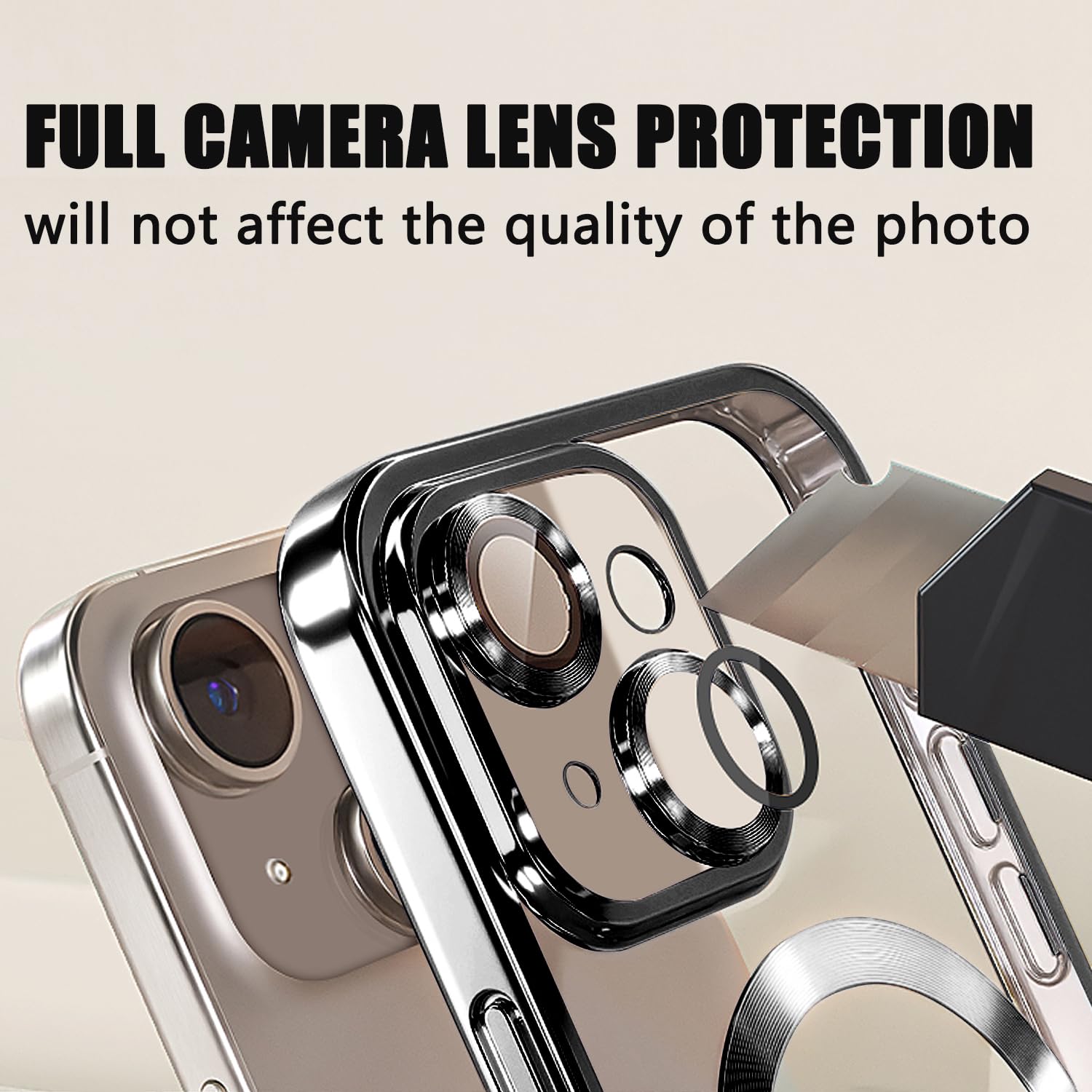 Misscase For Iphone 14 Magnetic Glitter Case Compatible With Magsafe,Full Protection Slim Shockproof Anti Scratch Case With Came