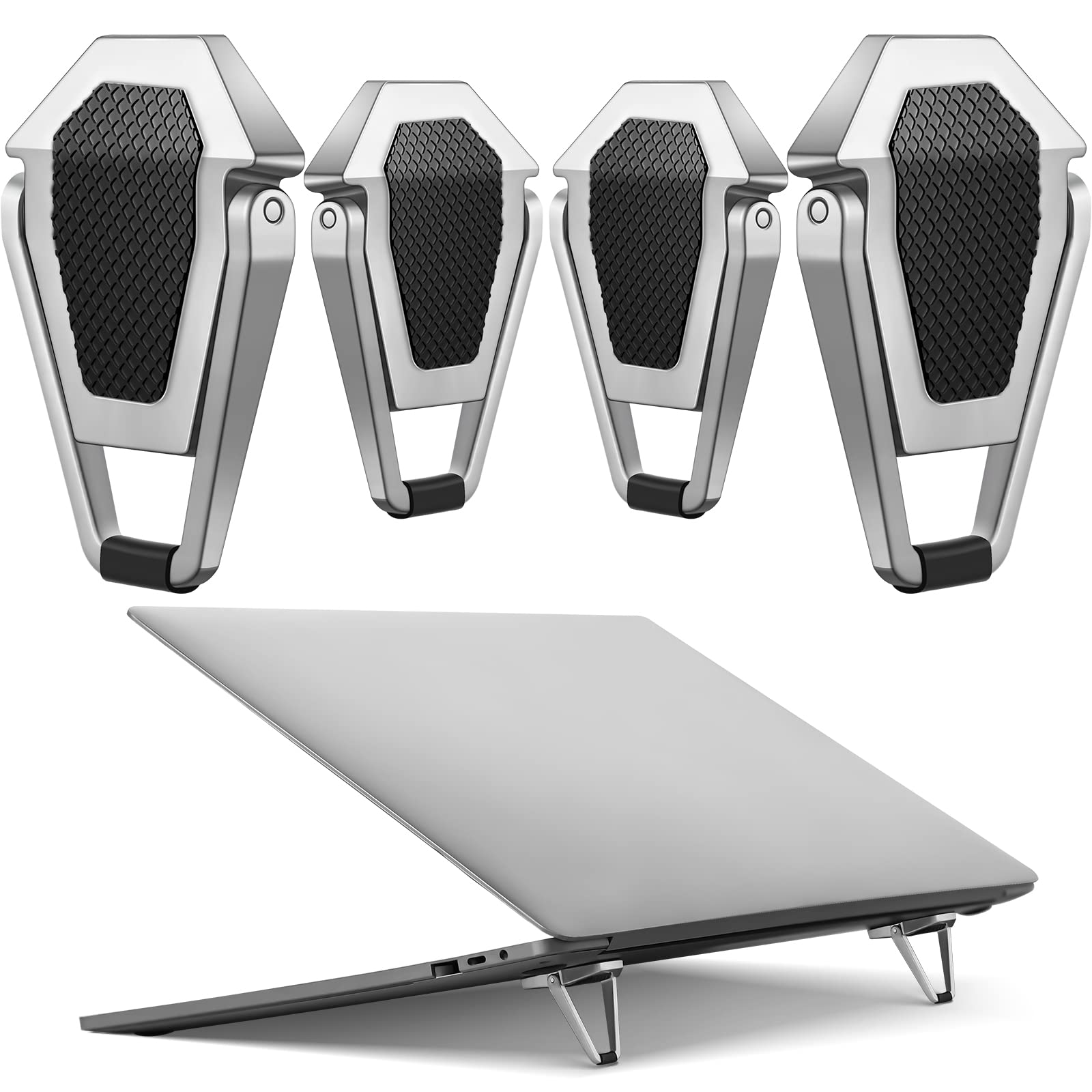 Konohan 4Pcs Portable Laptop Keyboard Riser Mini Cooling Kickstand, Silver