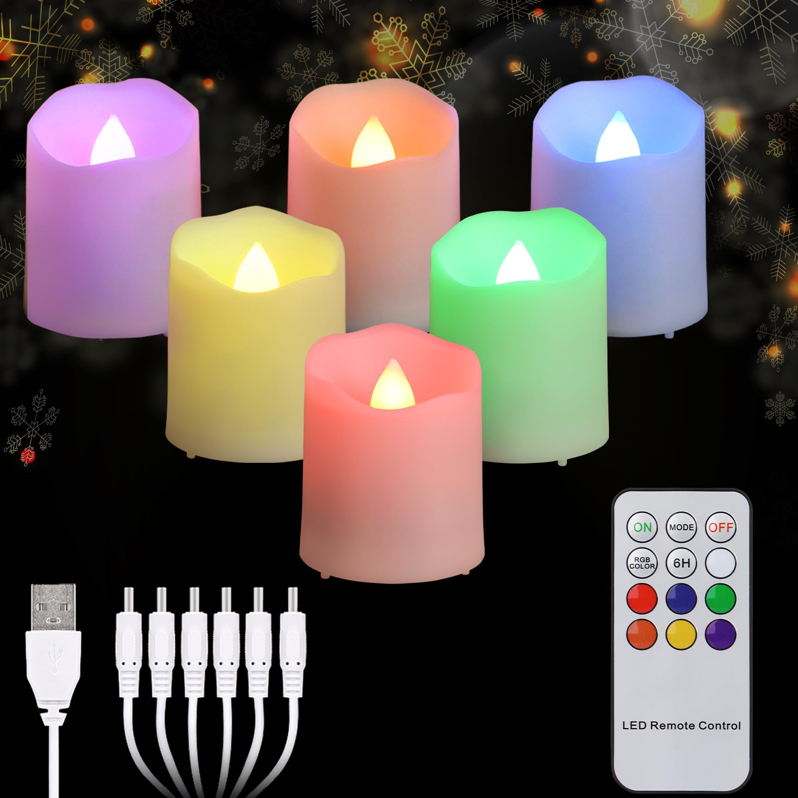Freepower Rechargeable Color Changing Tea Lights Candles With Remote Battery Operated Flameless Votive Candles For Romantic,Fest