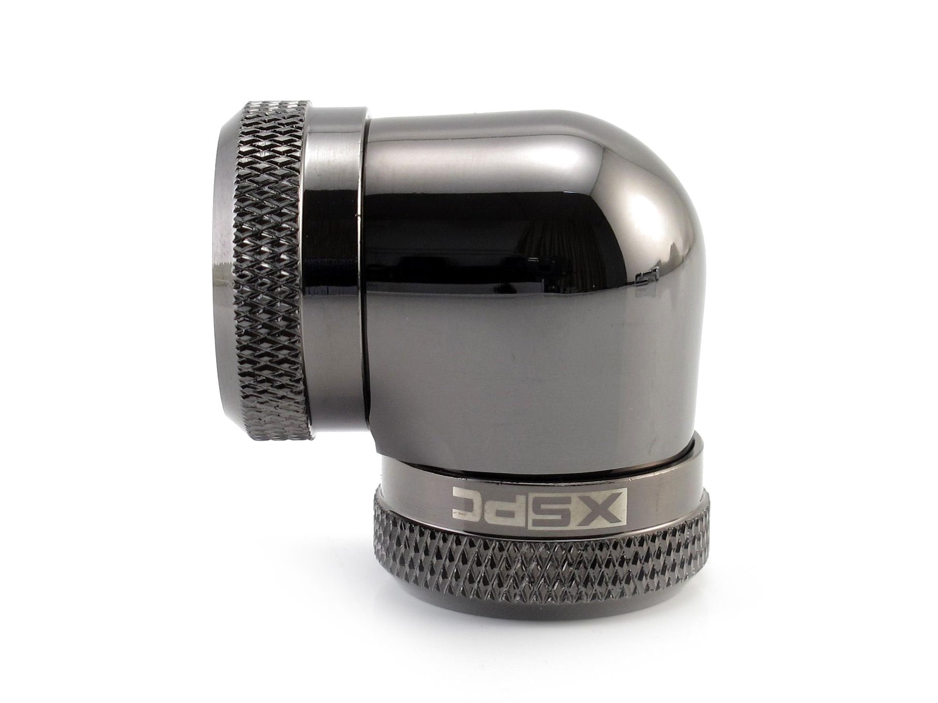 Xspc 10Mm Id, 14Mm Od Rigid Tubing 90 Degree Elbow Fitting, Black Chrome