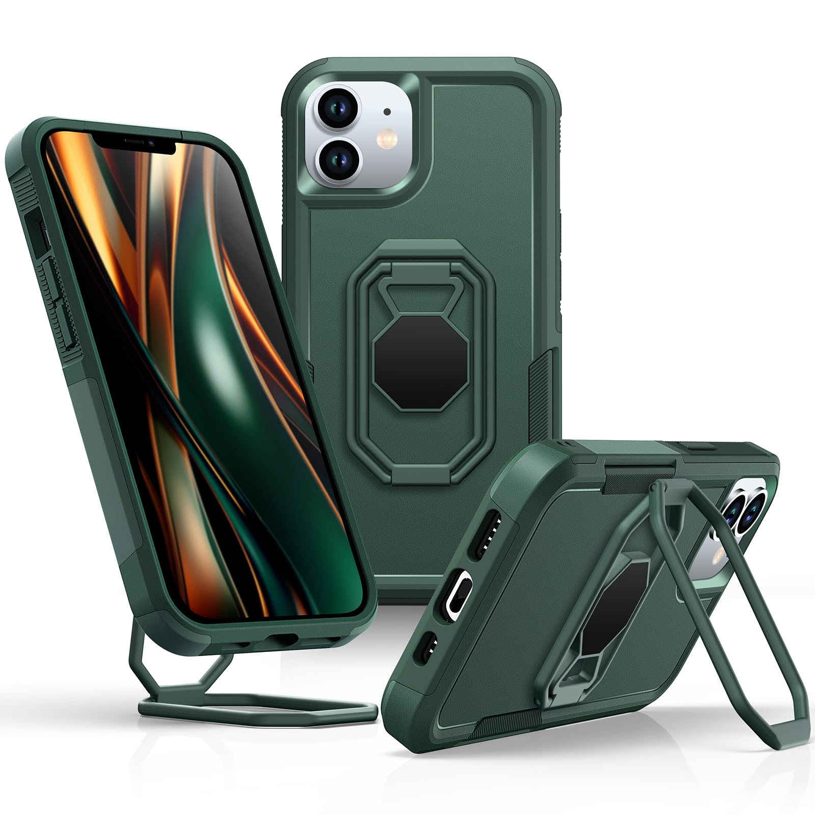 Shields Up for iPhone 11 Case with Stand (Two-Way Stand), 11 Phone Case with Double Ring Holder, Heavy Duty Shockproof Cover for