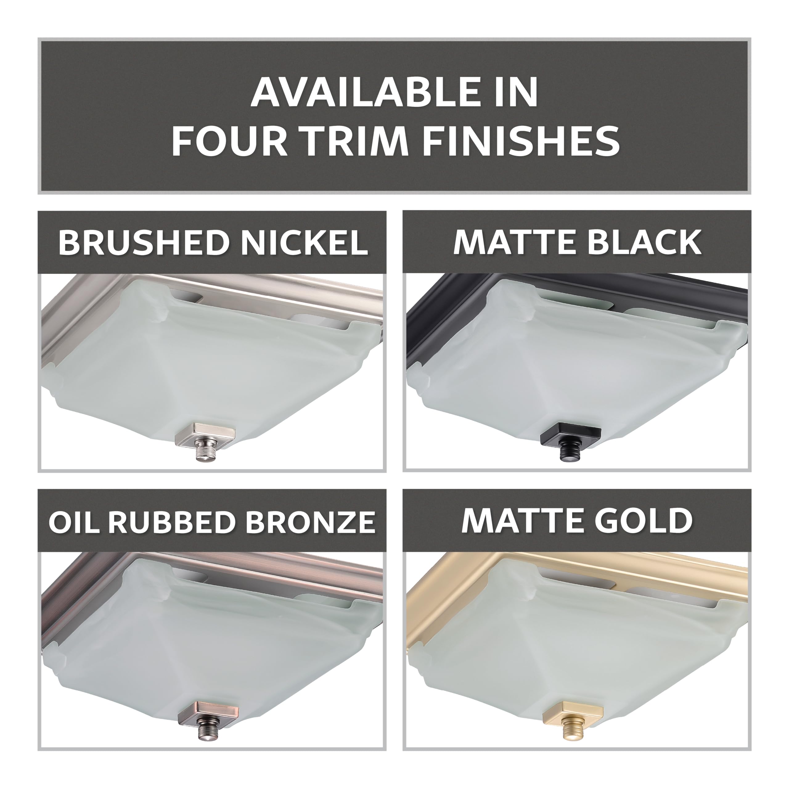 Decorative Square Brushed Nickel 110Cfm Bath Fan W/Integrated Led Light And Glass Globe