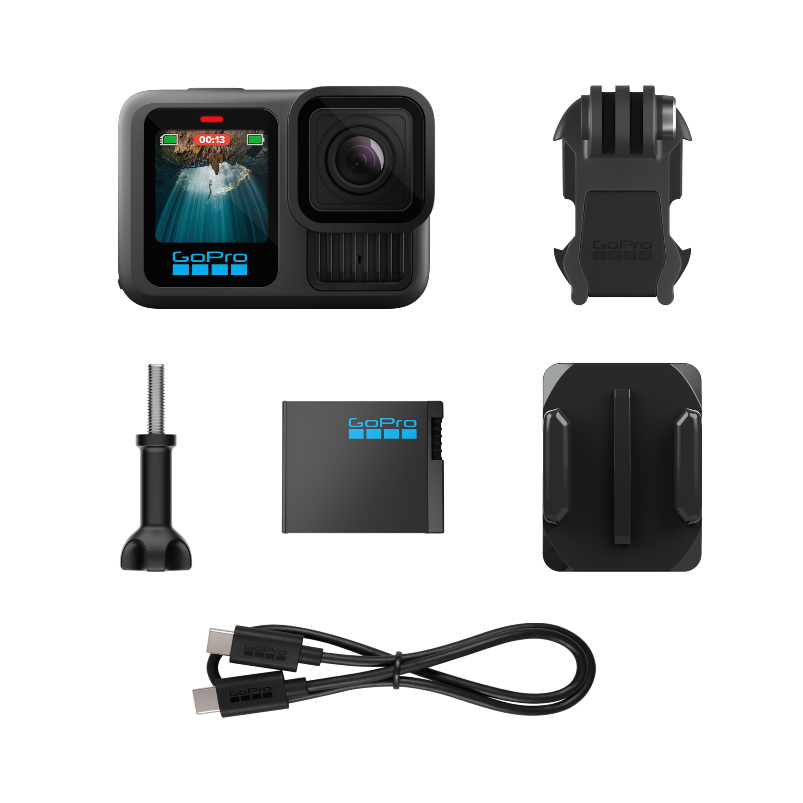Gopro Hero13 Black   Waterproof Action Camera With 5.3K60 Video, 27Mp Photo + Compatability With Hb Series Lenses