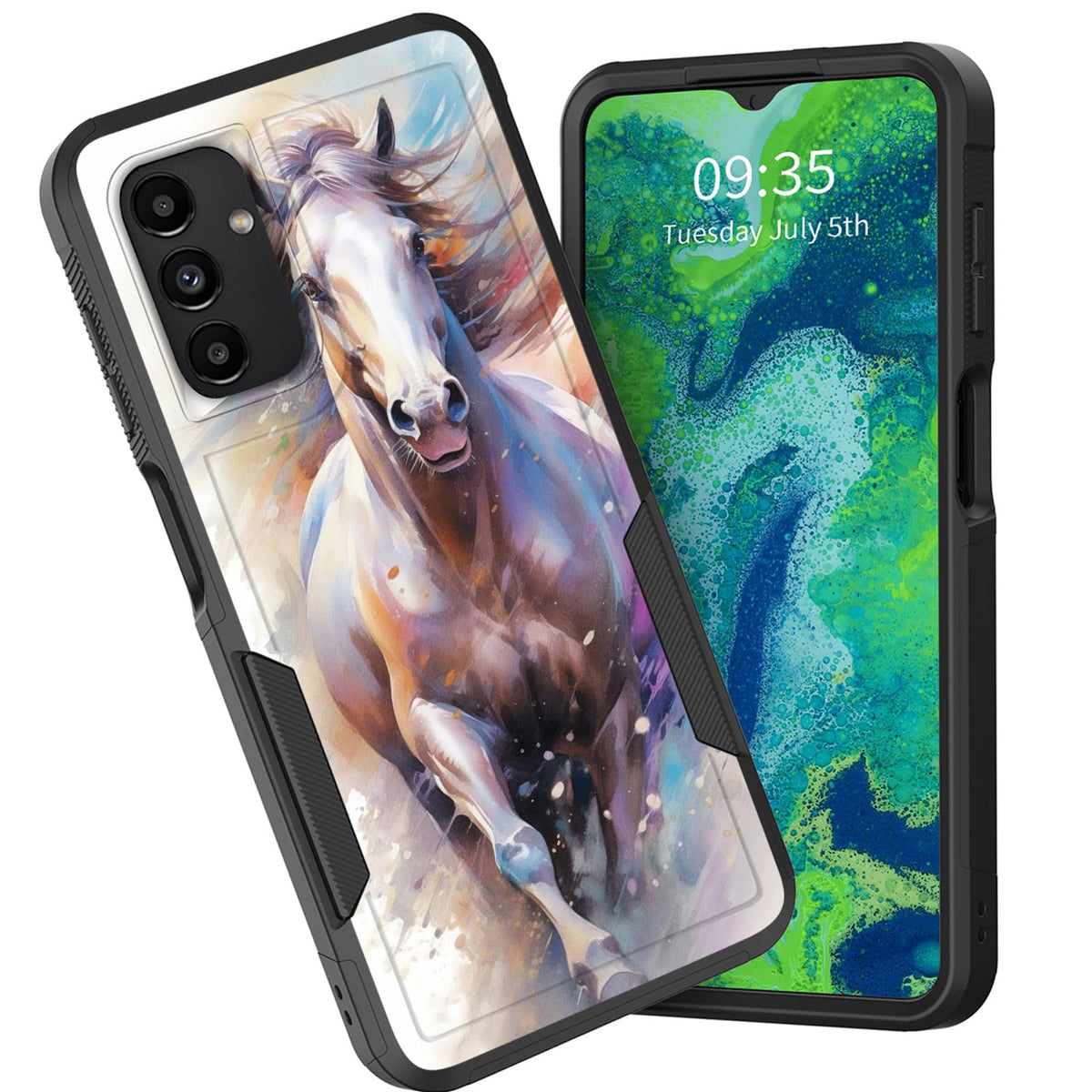 Cicplkse For Galaxy A15 5G Case,Dual Layer Heavy Duty Hybrid Shockproof Hard Pc Soft Silicone Tpu Bumper Protective Cover Case F