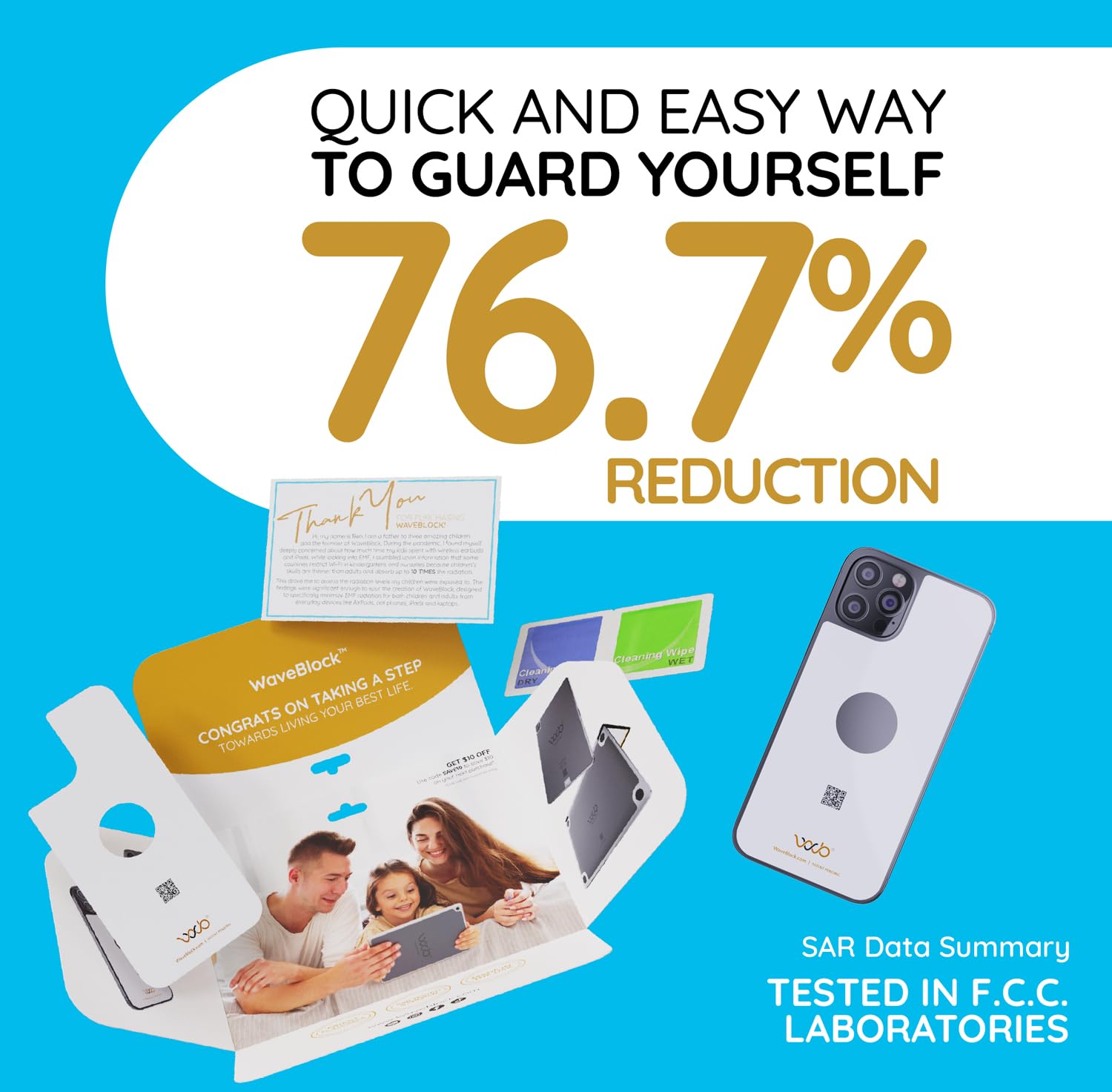 Waveblock Emf Blocker For Cell Phone   Made For Iphone 15 Pro   The Only Patented Real Scientifically Backed Lab Tested 5G Shiel