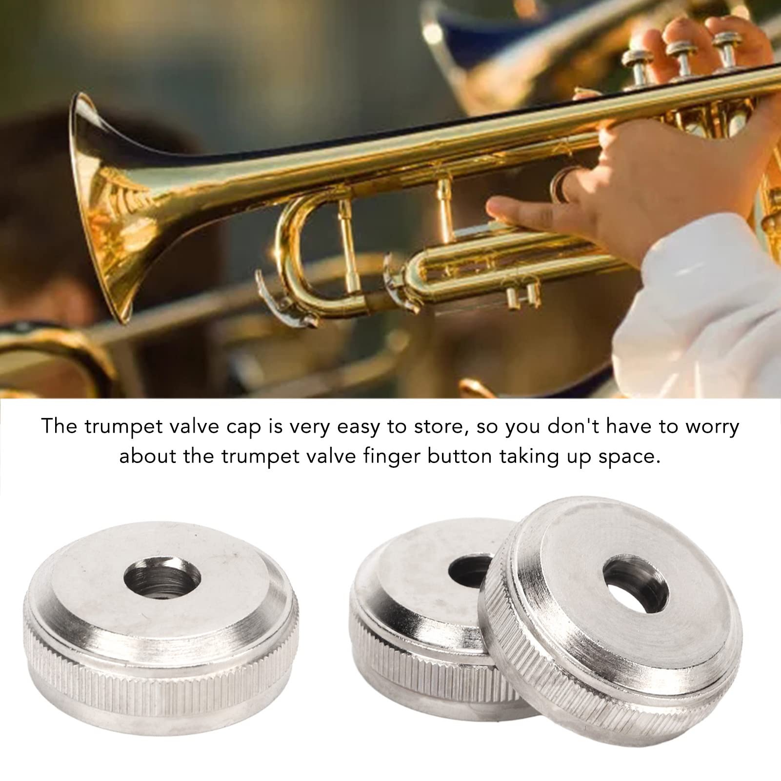 Spyminnpoo Trumpet Bottom Valve ,3Pcs Trumpet Valve Metal Silver Screw Piston For Trumpet Replacement Musical Instrument Accesso