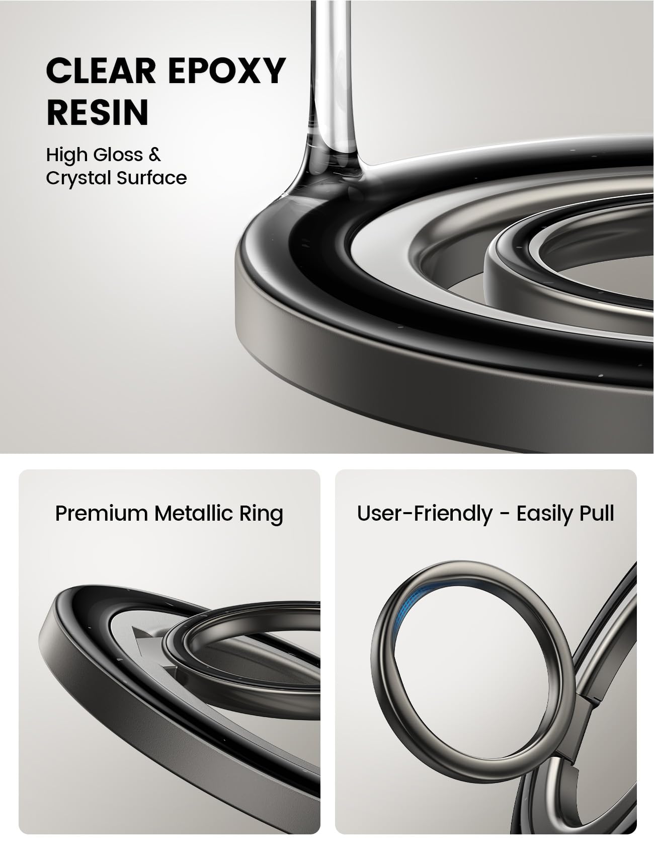 Lamicall [2024 Upgrade Metal Gear Hinge] Magnetic Phone Ring Grip For Magsafe, [4.4Lbs Ultra Strong Magnet] Finger Holder Stand,