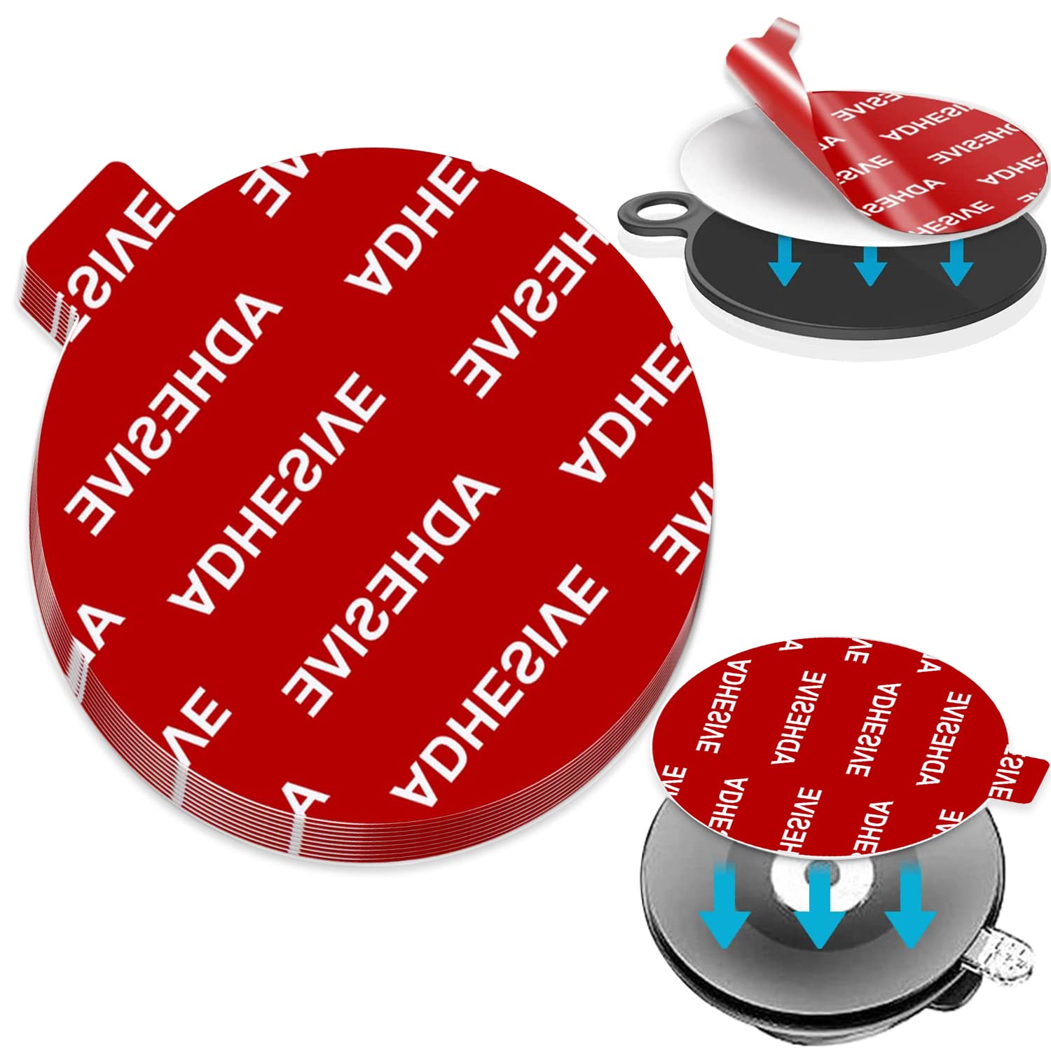 9 Pcs 80Mm(3.15 Inches) Adhesives Pads For Dashboard/Windshield Suction Cup Mount, Transparent Double Sided Sticker Windshield Mount Adhesives For Dashboard Mounting Disk/Camera/Gps/Car Phone Mount