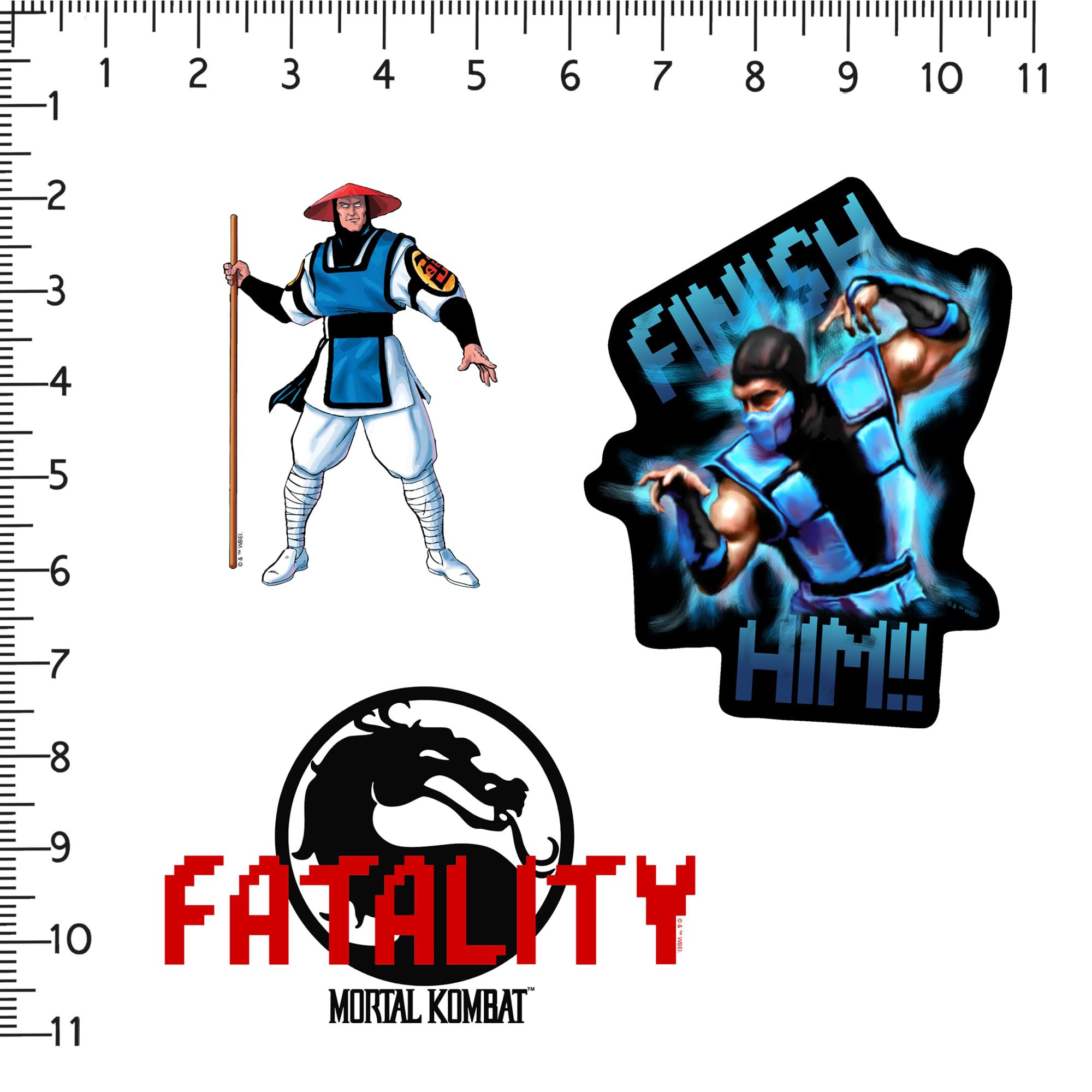 Mortal Kombat Klassic Vinyl Large Deluxe Stickers Variety Pack   Laptop, Water Bottle, Scrapbooking, Tablet, Skateboard, Indoor/