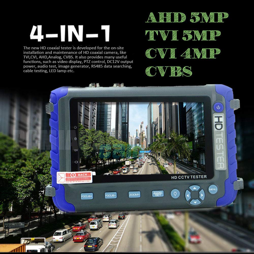 Cctv Tester Monitor 5.0 Inch Wrist Coaxial 4 In 1 Camera Tester 8Mp 5Mp 1080P Ahd/Tvi/Cvi/Cvbs Analog Tester Monitor Support Vid