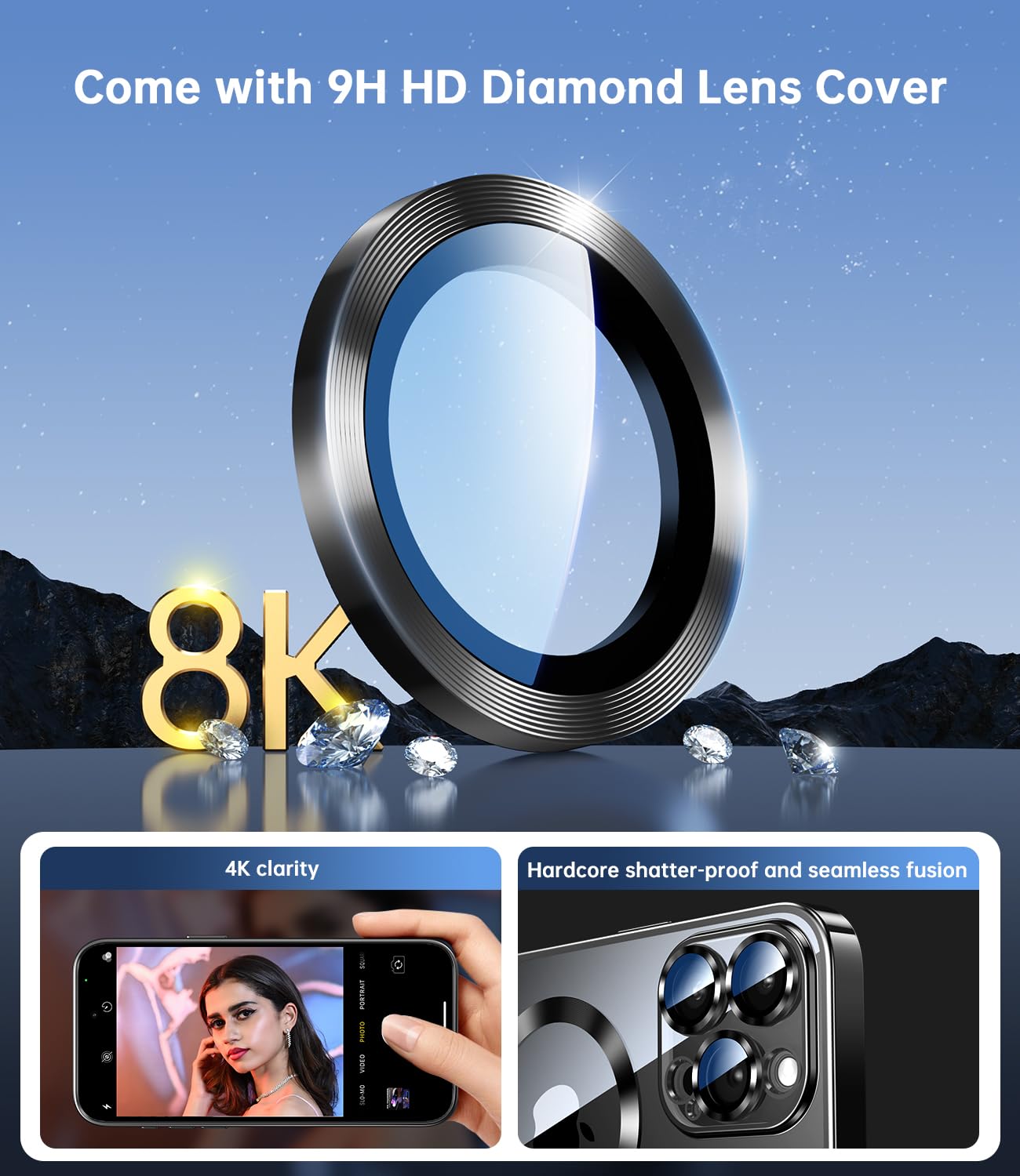 Waldeng Iphone 15 Pro Max Case With Magsafe, Metallic Bumper, And Camera Lens Protection   Black Titanium