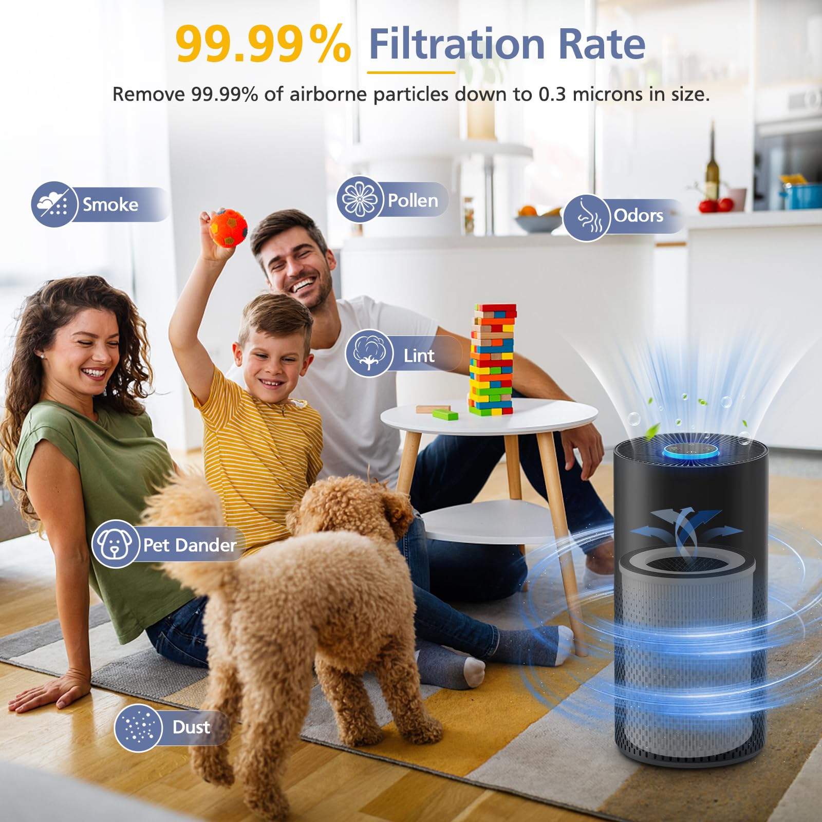 True Hepa Kilo Filter, Compatible With Afloia Kilo, Kiloplus, Kilopro, Miro, Miro Pro And Morento Kilo Air Purifier, H13 True He