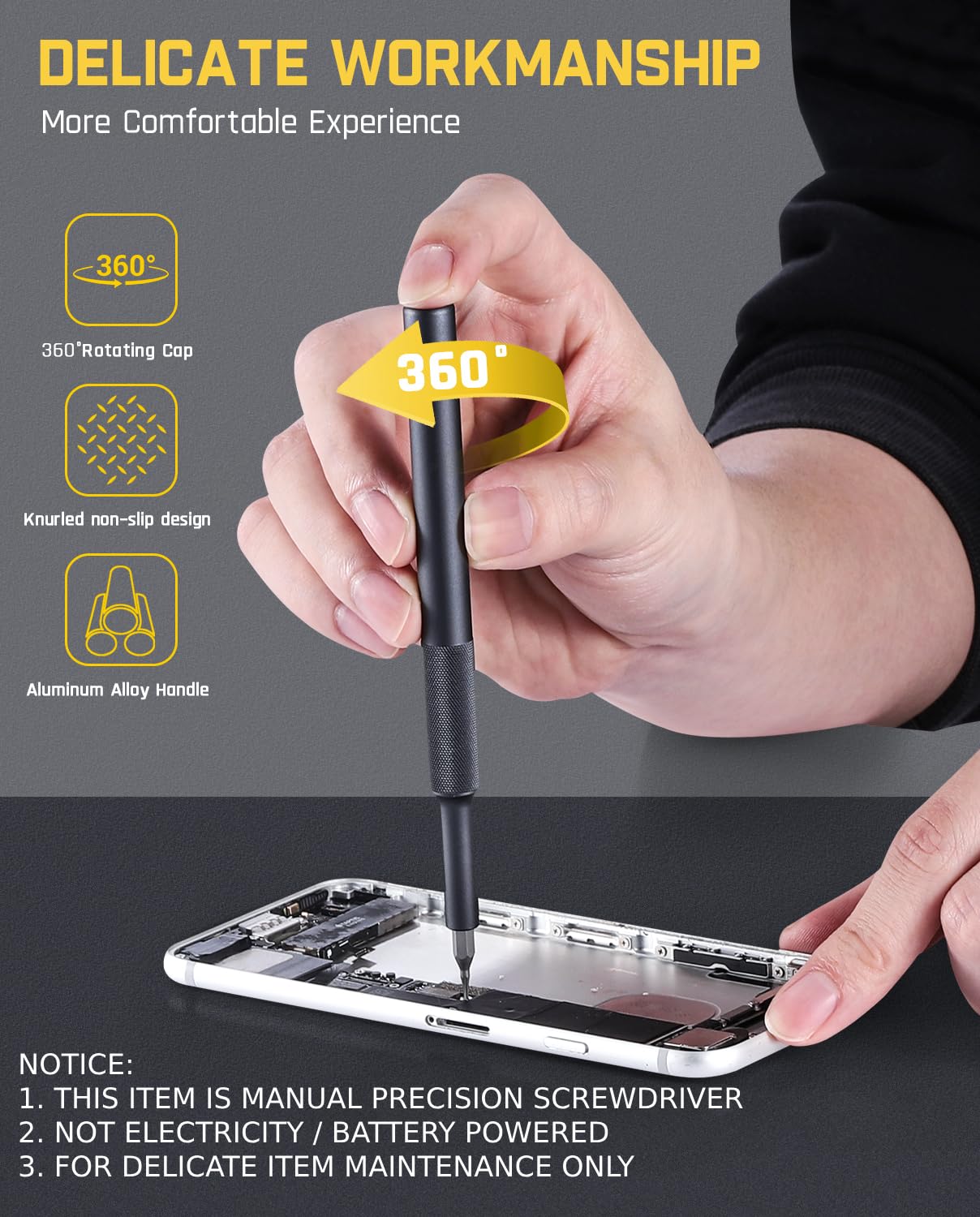 Fanttik X5 Max Manual Hand Tool, Precision Screwdriver Set, 50 In 1 Magnetic Bits, Small Screwdriver Set, Pop Up Magnetic Case,