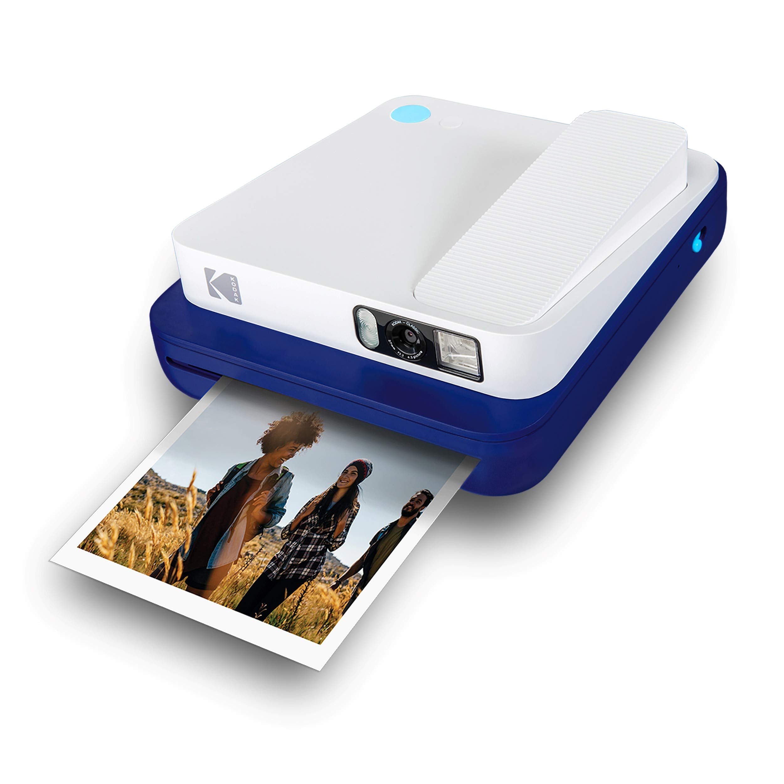Zink Kodak Smile Classic Digital Instant Camera For 3.5 X 4.25 Zink Photo Paper   Bluetooth, 16Mp Pictures (Blue)