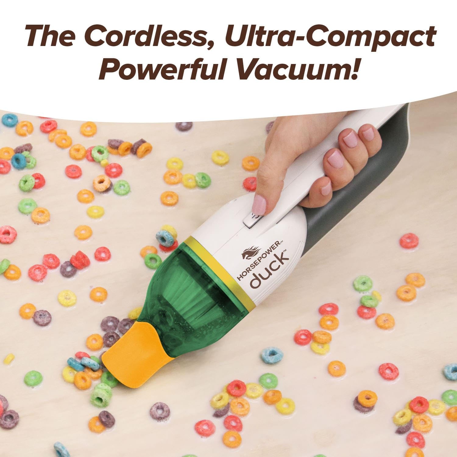 Duck Compact Cordless Vacuum By Horsepower, Gold Edition, Ultra Powerful Upgraded Battery For Extra Long Run Time, As Seen On Tv